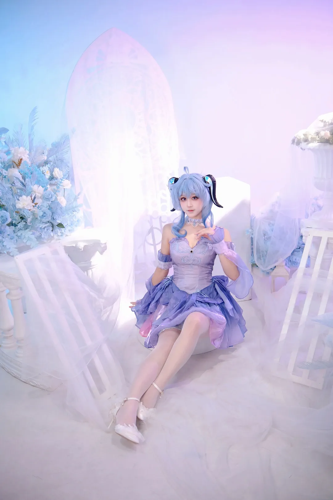 Genshin Impact, Ganyu Cosplay, Anime-style photography, Dreamy Girl, Ballet tutu - Image 6