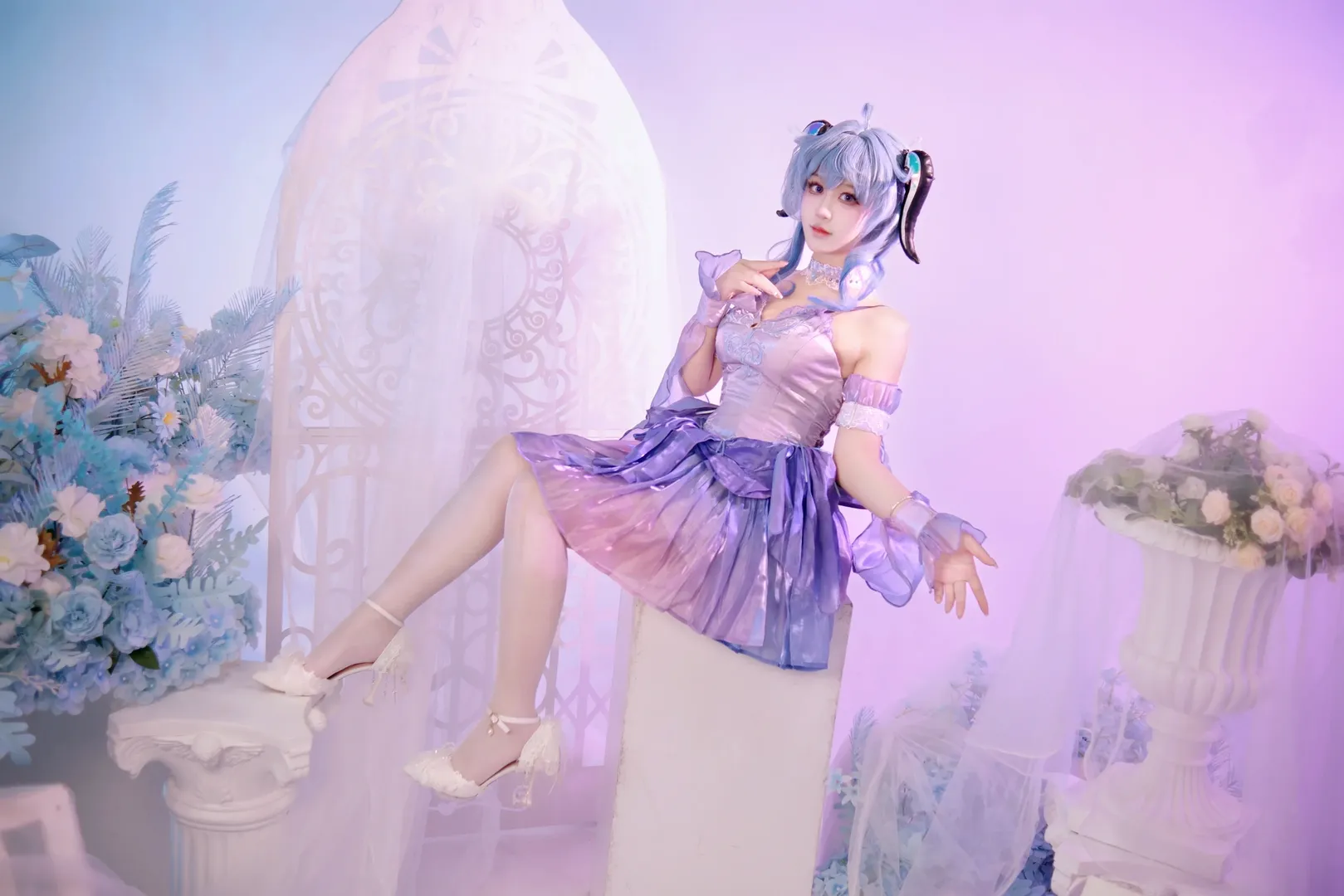 Genshin Impact, Ganyu Cosplay, Anime-style photography, Dreamy Girl, Ballet tutu - Image 7