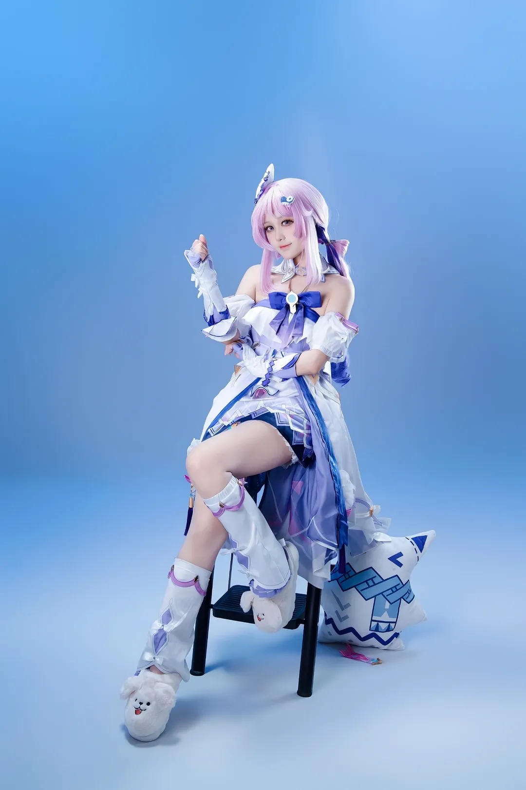 原神, 茜特菈莉cos, 二次元cosplay, 蓝白穿搭, cos摄影分享 - 第3张
