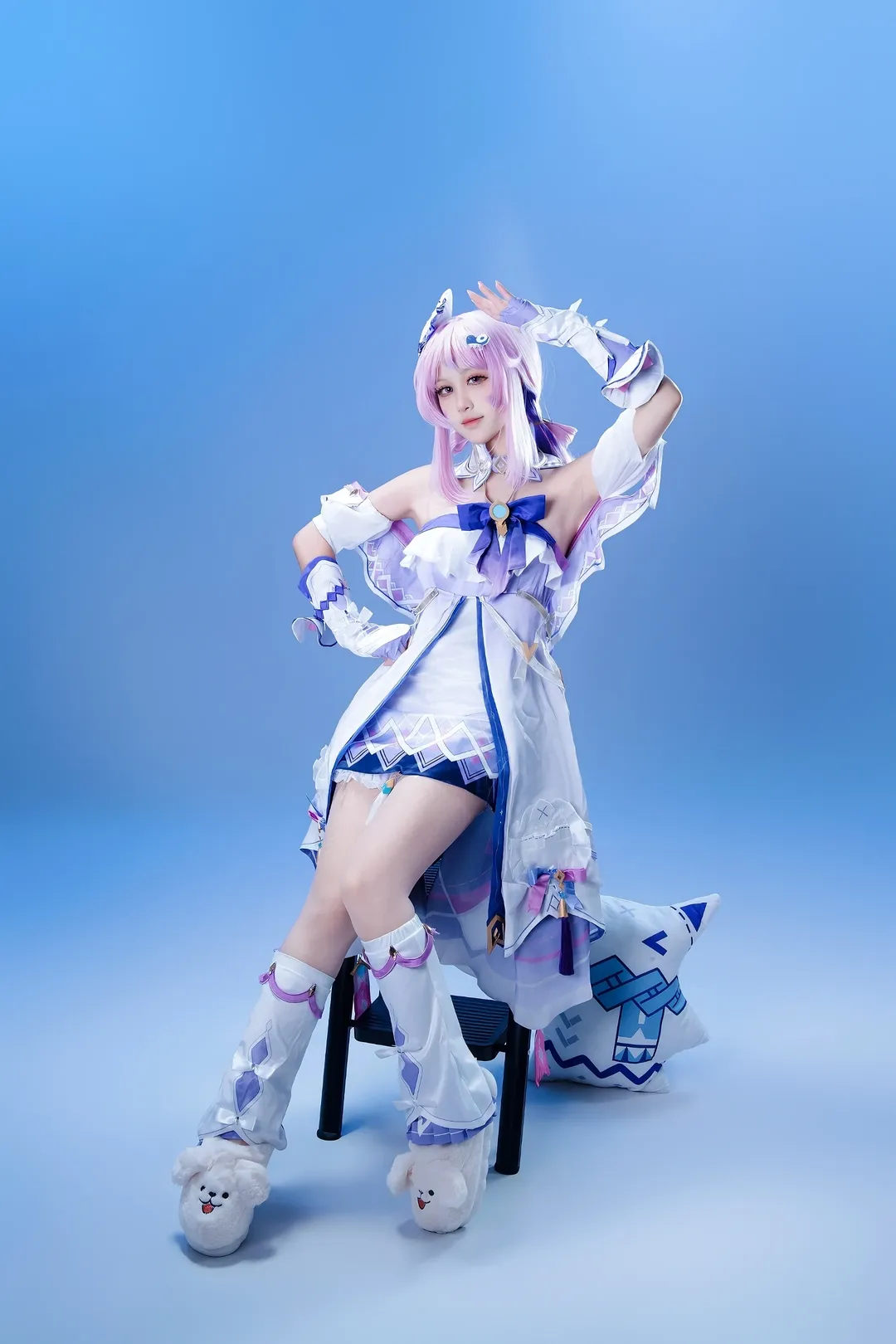 原神, 茜特菈莉cos, 二次元cosplay, 蓝白穿搭, cos摄影分享 - 第4张