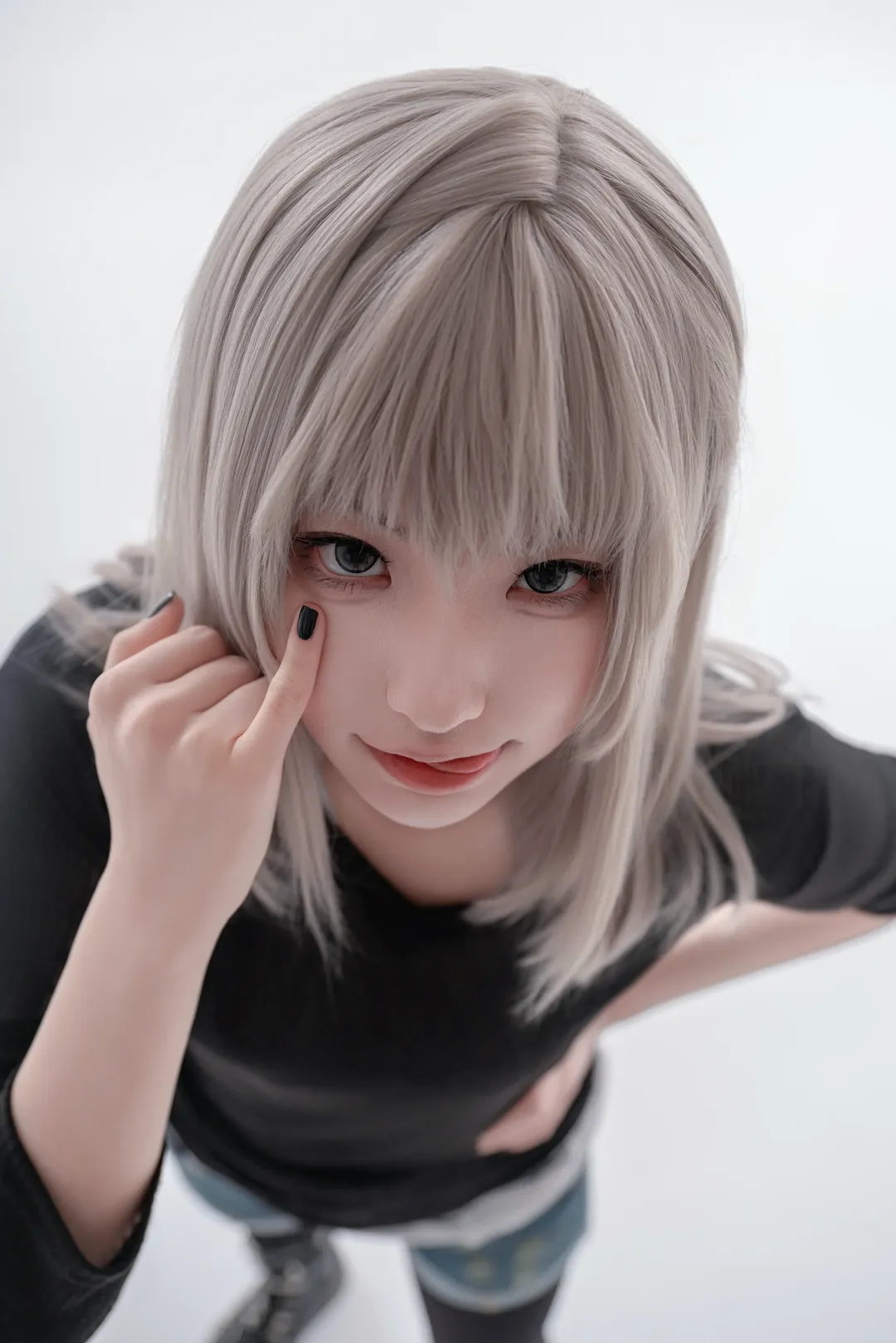 コスプレ写真, ガールズバンドクライ, スタジオ撮影, 河原木桃香コスプレ, 銀髪コーデ - 2枚目