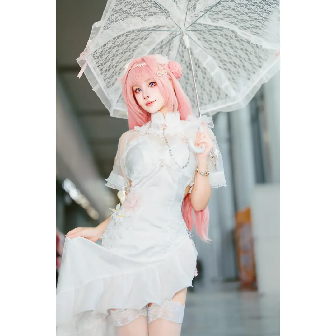 萤火虫漫展, 旗袍cos, 胜利女神NIKKE, 白丝穿搭, 桃乐丝cos - 第1张