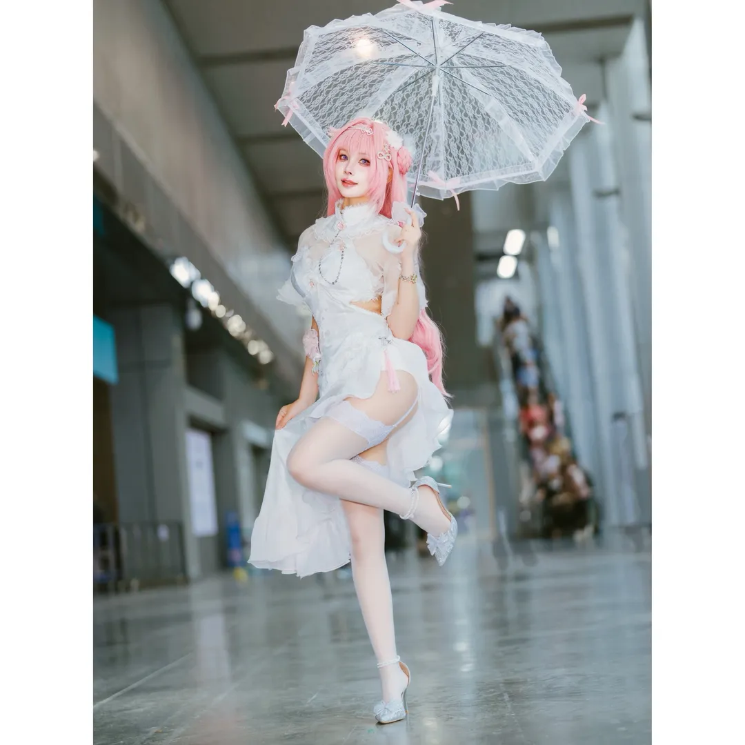 萤火虫漫展, 旗袍cos, 胜利女神NIKKE, 白丝穿搭, 桃乐丝cos
