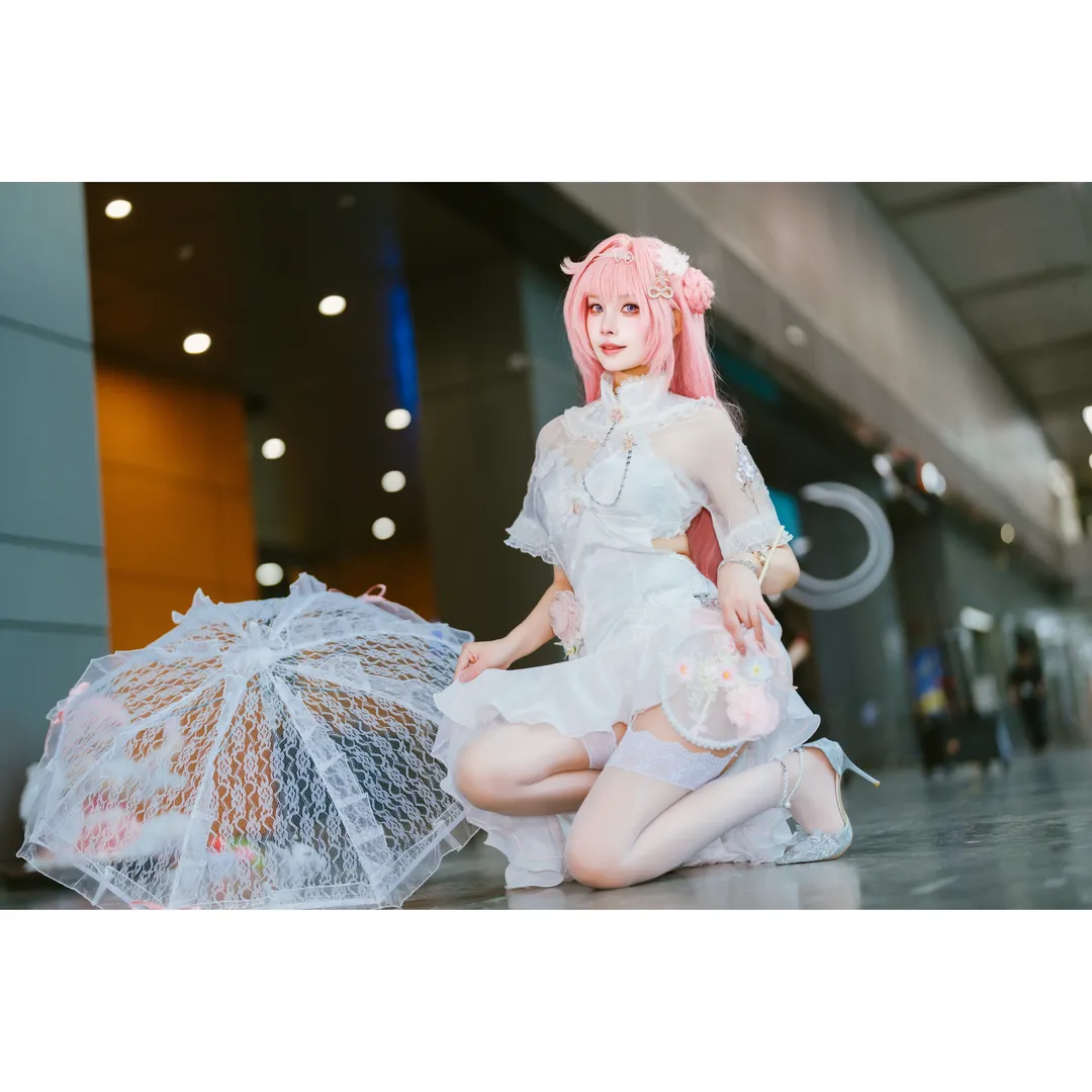 萤火虫漫展, 旗袍cos, 胜利女神NIKKE, 白丝穿搭, 桃乐丝cos - 第5张