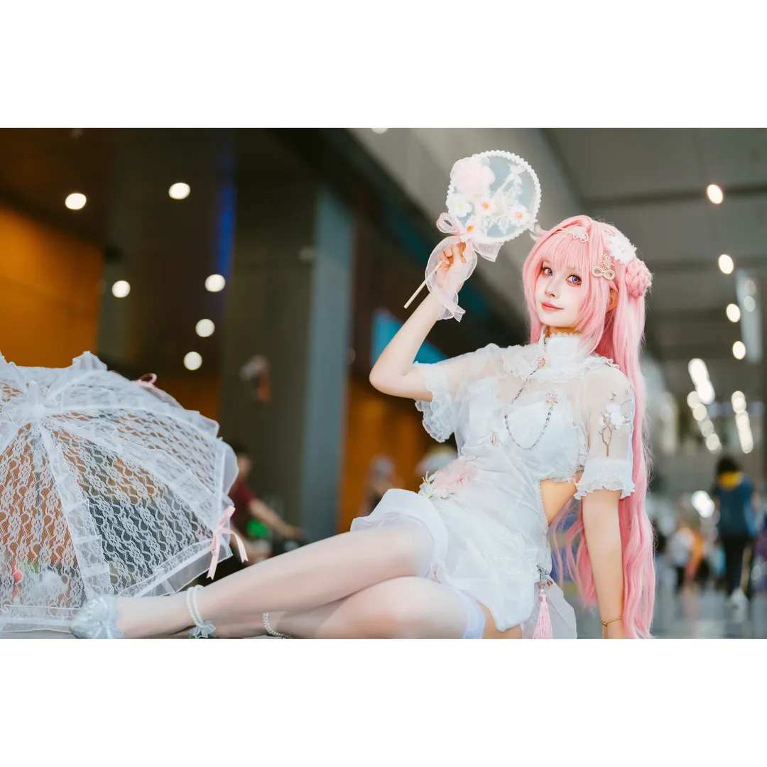 萤火虫漫展, 旗袍cos, 胜利女神NIKKE, 白丝穿搭, 桃乐丝cos - 第7张