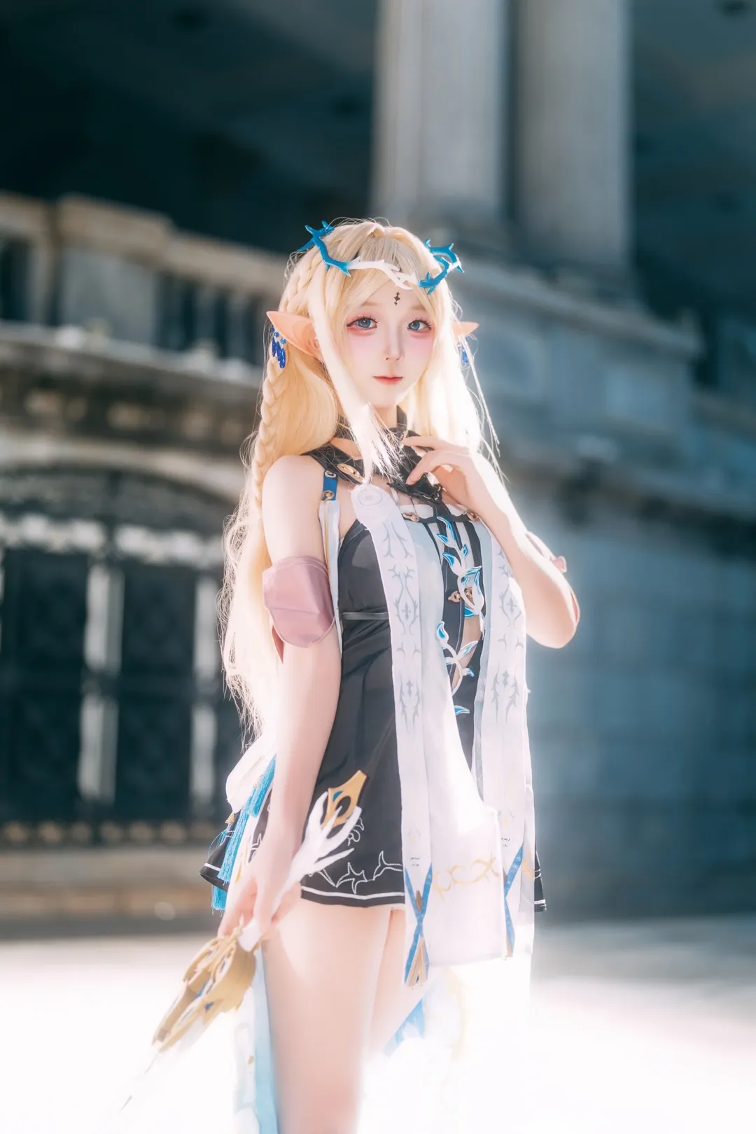 鳴潮, 雰囲気, カルテジア コスプレ, エルフ耳, 夜景ロケ - 6枚目