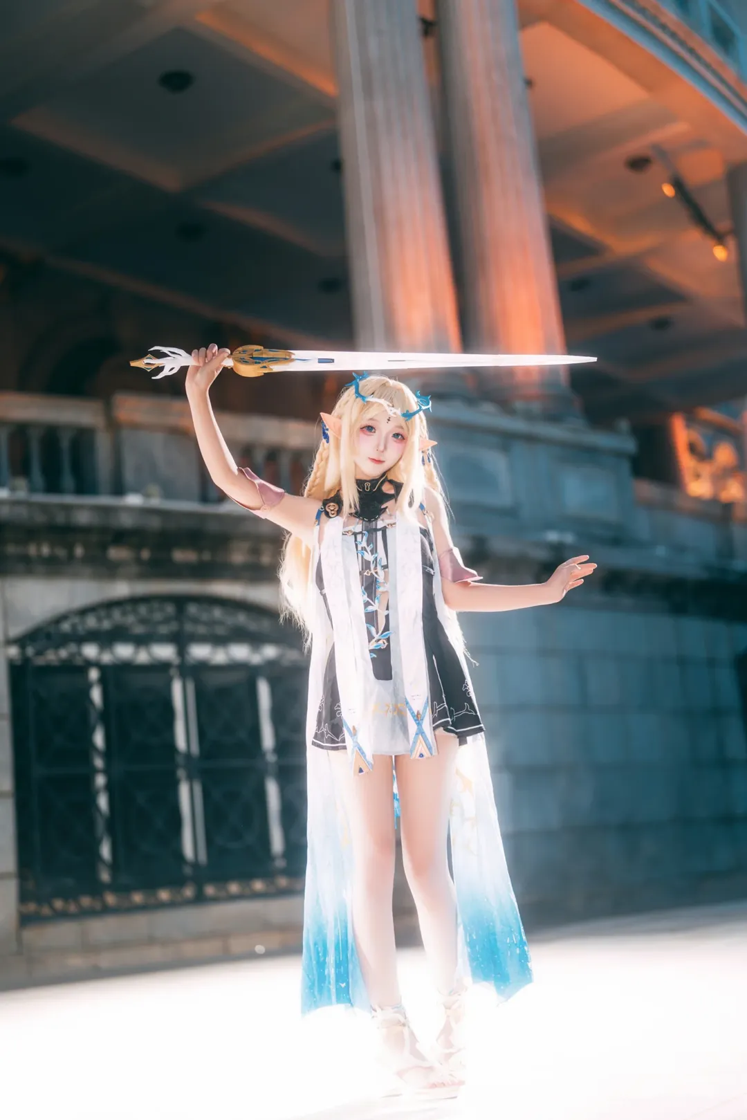 鳴潮, 雰囲気, カルテジア コスプレ, エルフ耳, 夜景ロケ - 9枚目