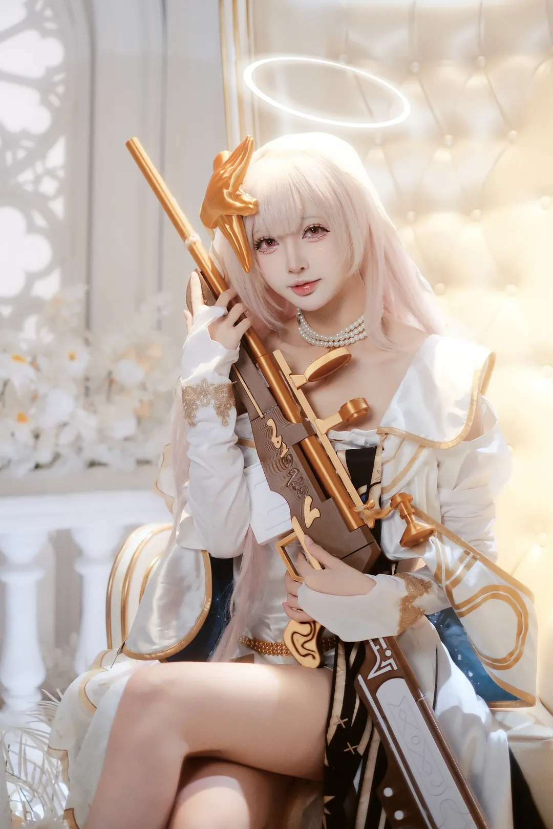 明日方舟, 音律联觉, 蕾缪安cos, 白毛天使cos, 高级感cosplay - 第1张