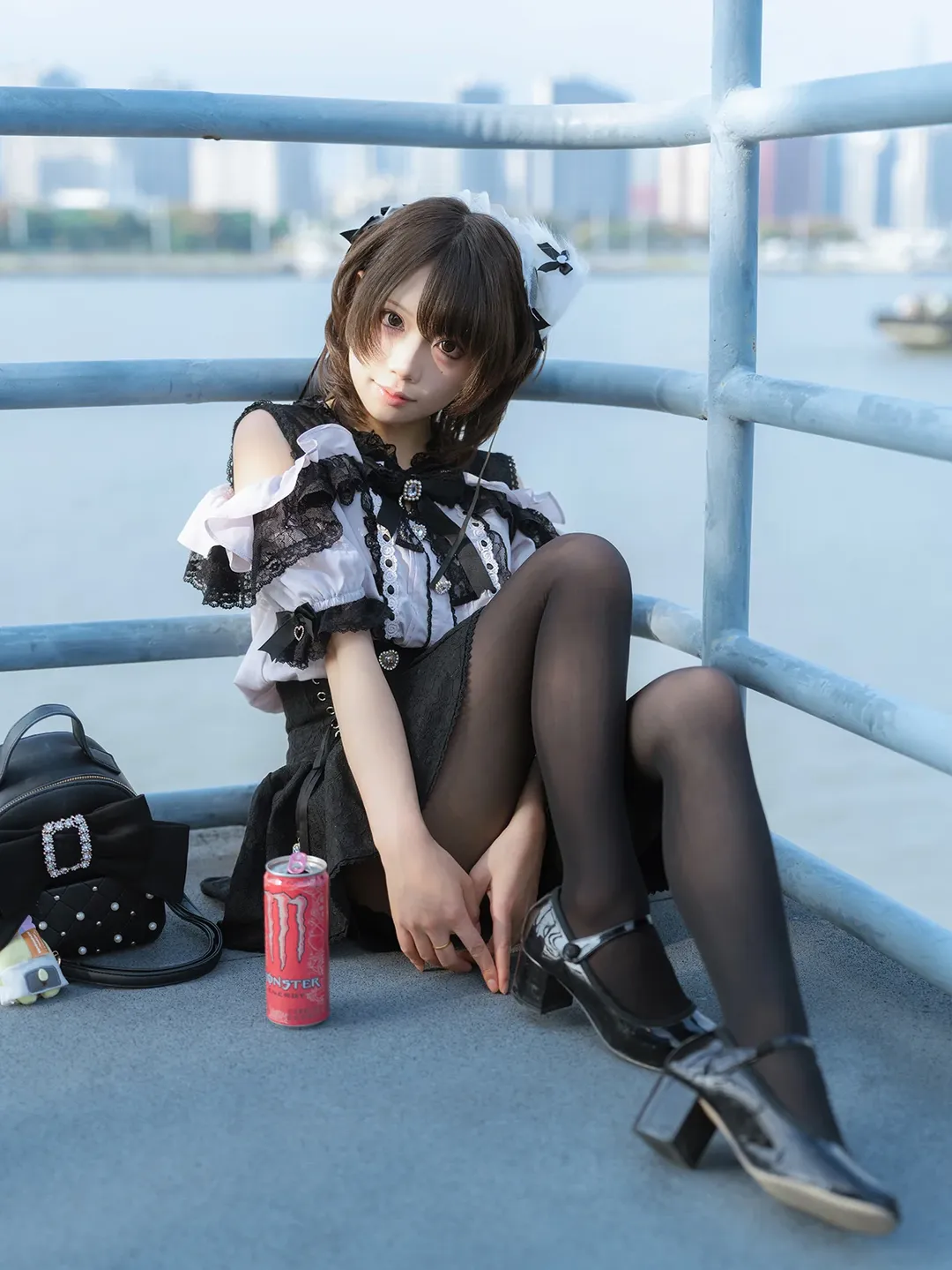 cosplay, 洛丽塔穿搭, 户外人像摄影, 女仆装写真, 江边拍照 - 第10张