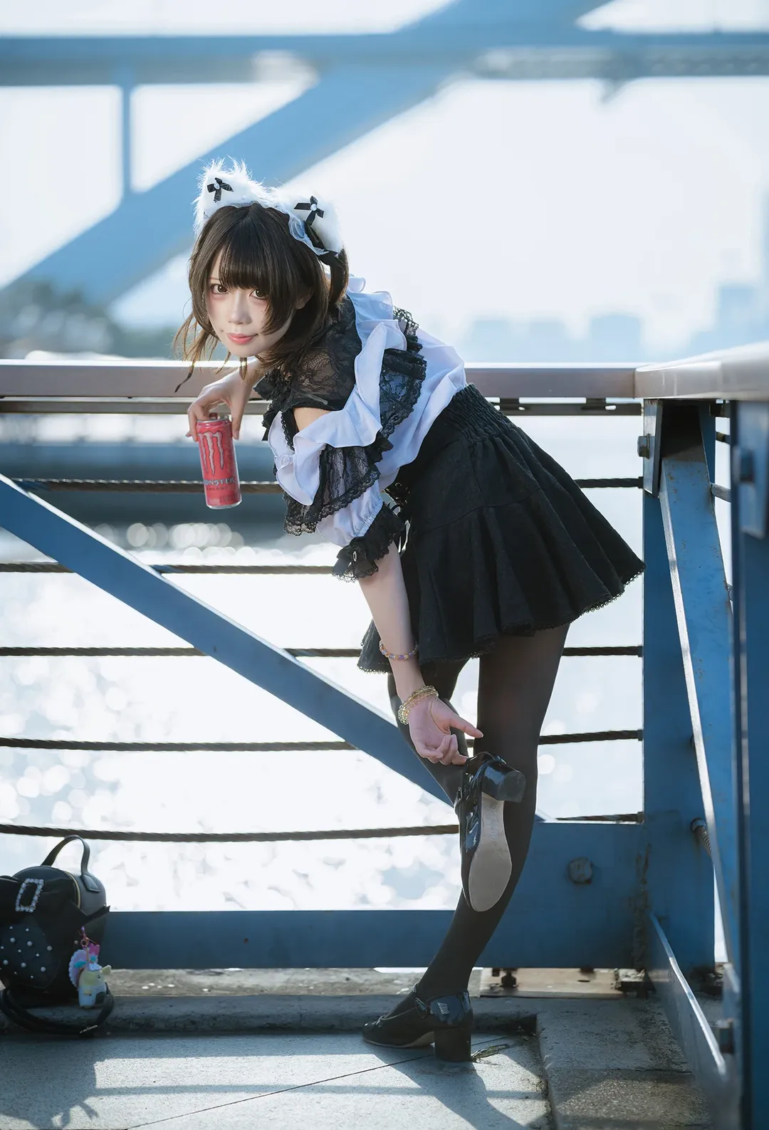 cosplay, 洛丽塔穿搭, 户外人像摄影, 女仆装写真, 江边拍照 - 第14张