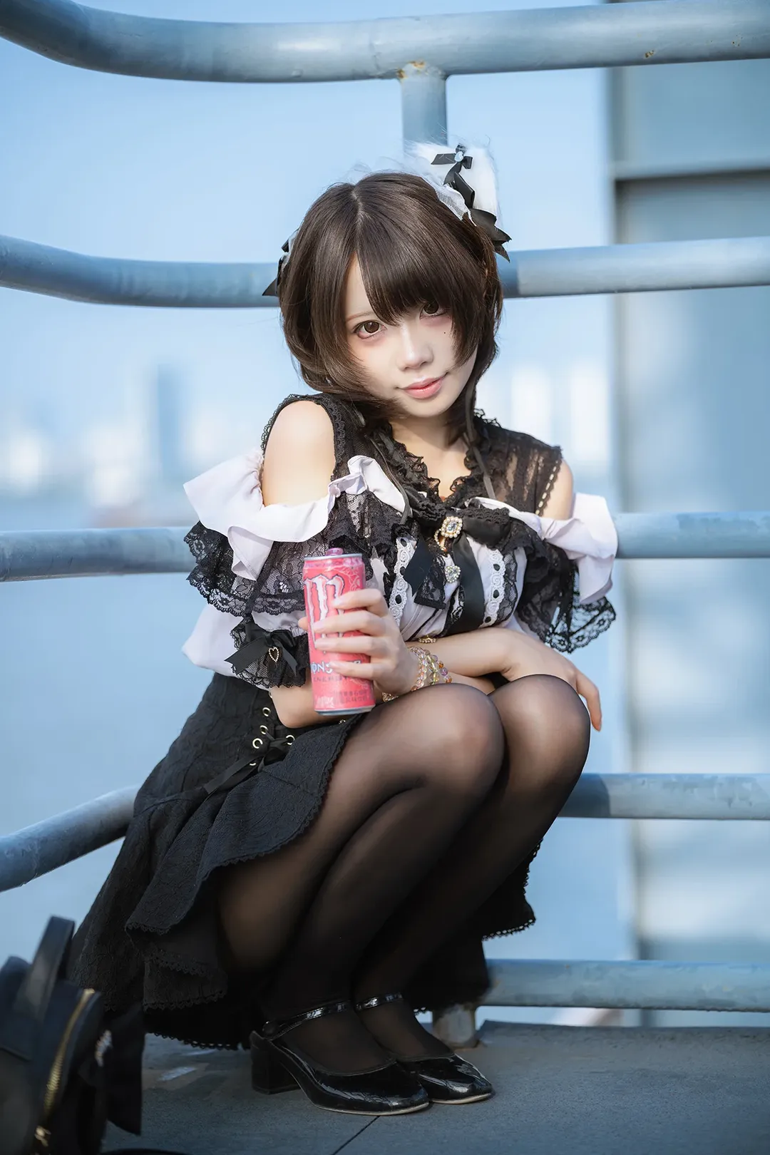 cosplay, 洛丽塔穿搭, 户外人像摄影, 女仆装写真, 江边拍照