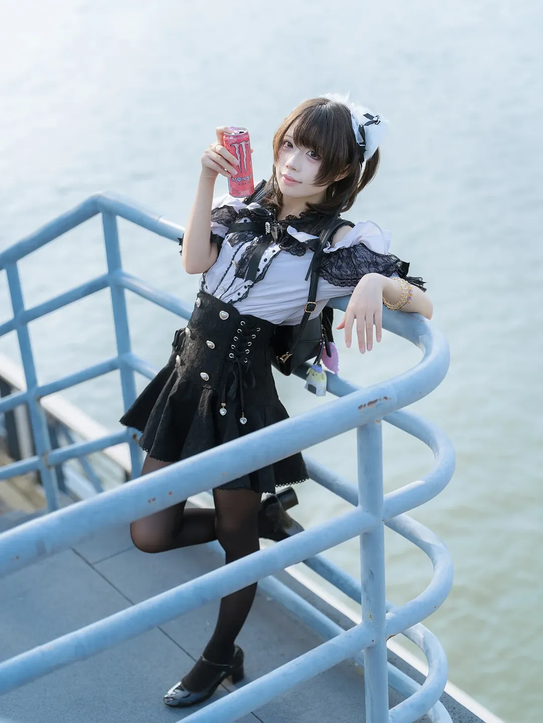 cosplay, 洛丽塔穿搭, 户外人像摄影, 女仆装写真, 江边拍照 - 第4张