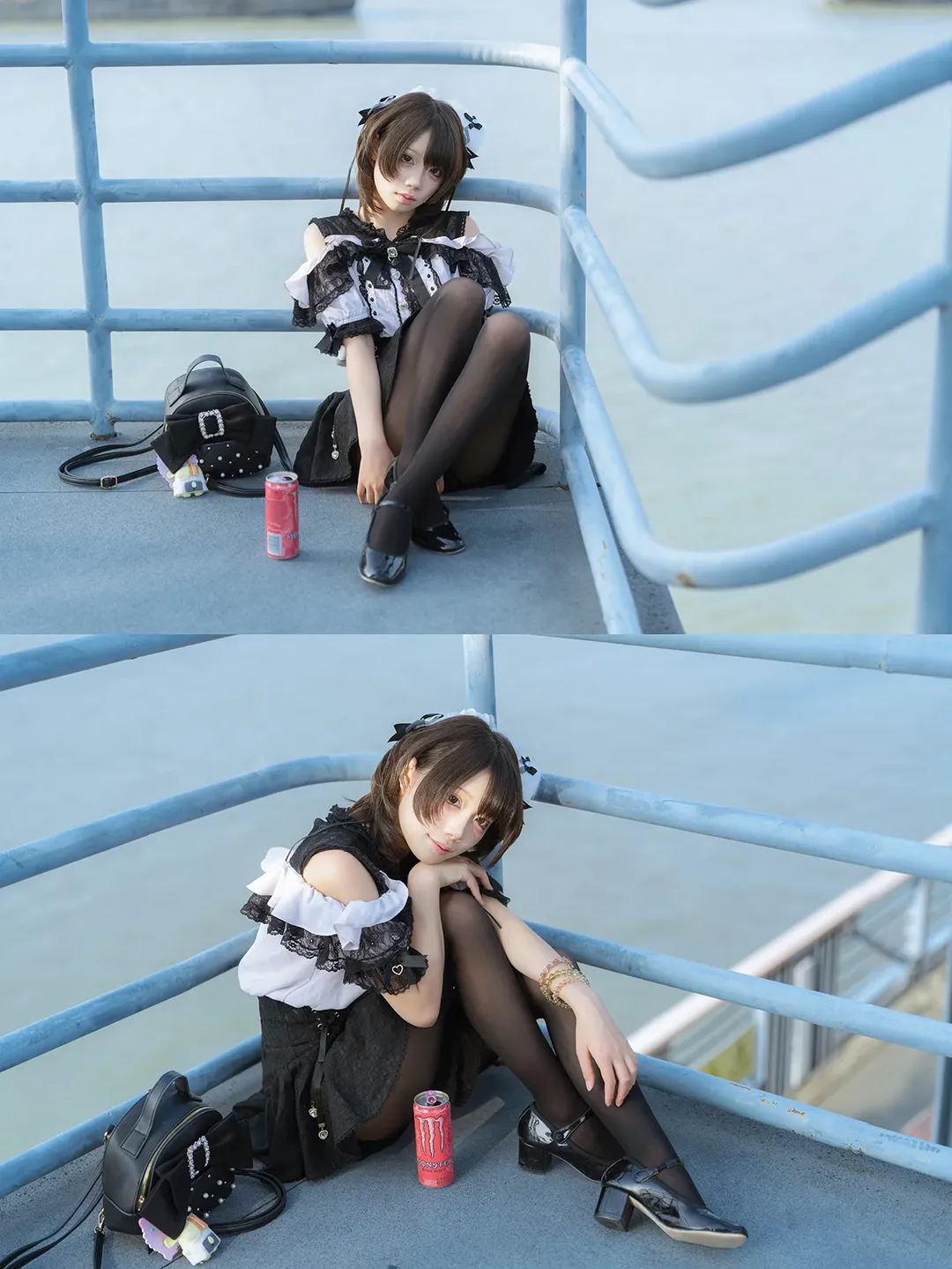 cosplay, 洛丽塔穿搭, 户外人像摄影, 女仆装写真, 江边拍照 - 第6张