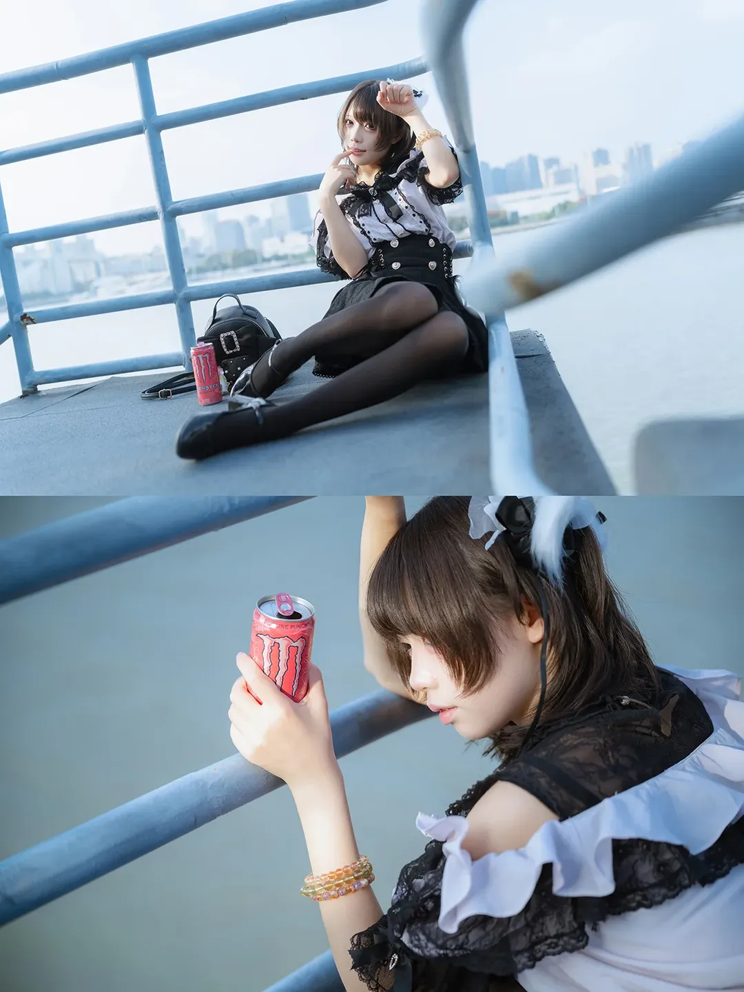 cosplay, 洛丽塔穿搭, 户外人像摄影, 女仆装写真, 江边拍照 - 第7张