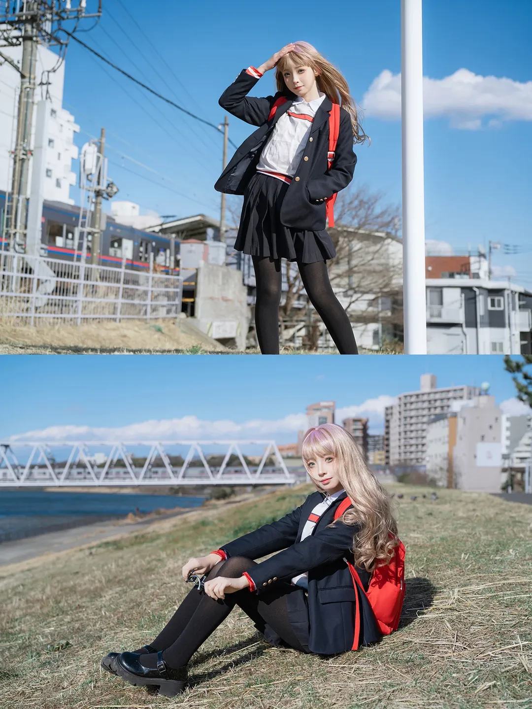 JK制服, ポートレート, コスプレ日常, 日本風スクールスタイル, 江戸川ロケ - 1枚目
