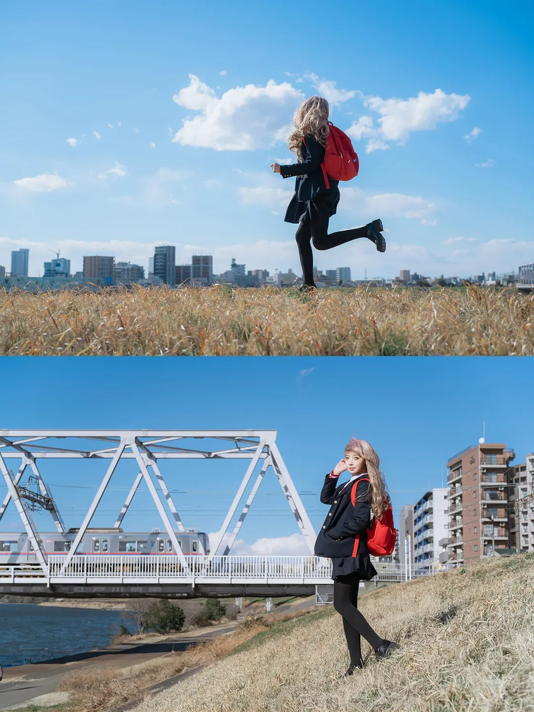 JK制服, ポートレート, コスプレ日常, 日本風スクールスタイル, 江戸川ロケ - 12枚目