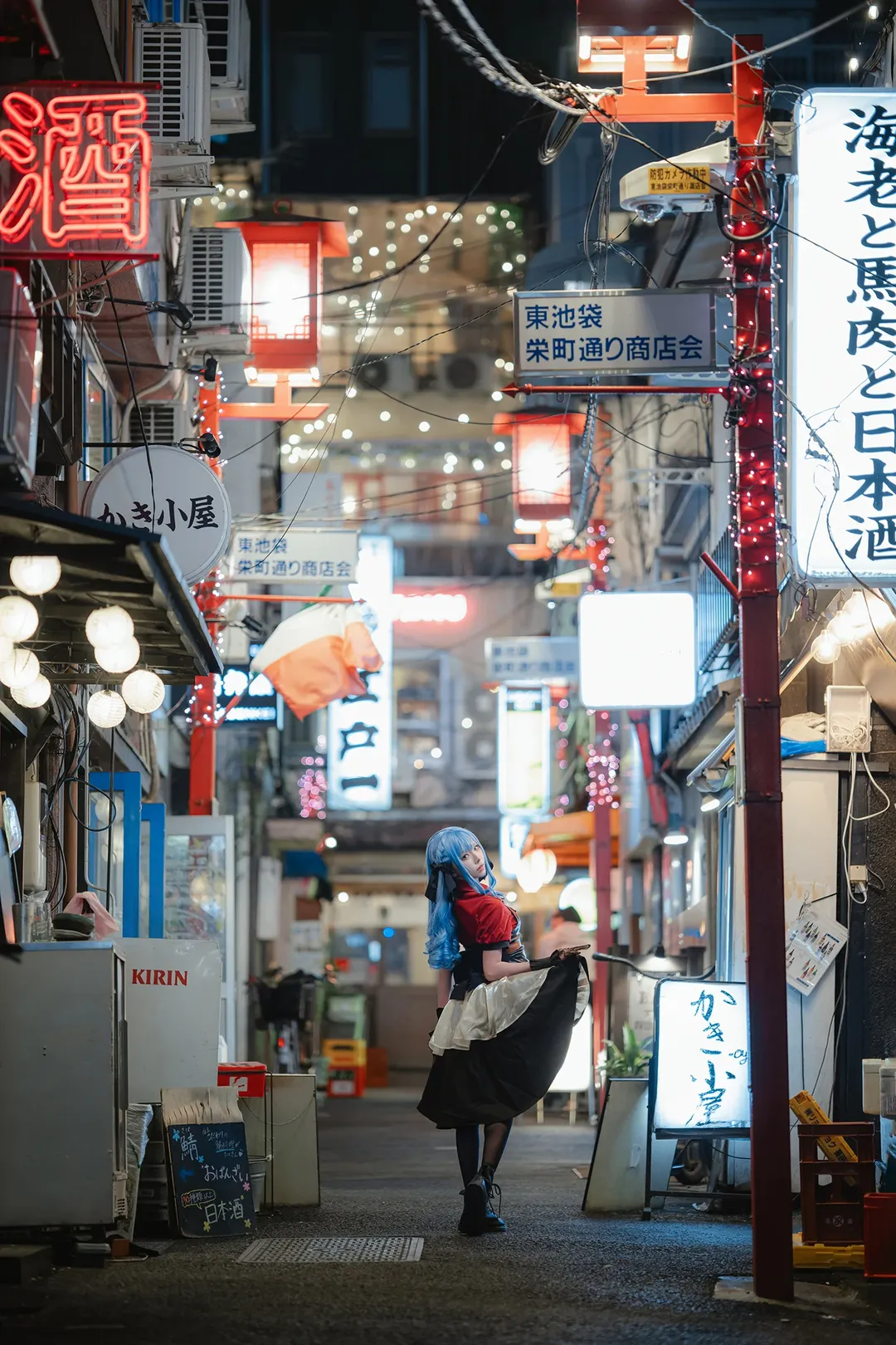 丰川祥子cos, 二次元cosplay, Ave Mujica, 夜景人像摄影, 街头风摄影 - 第12张