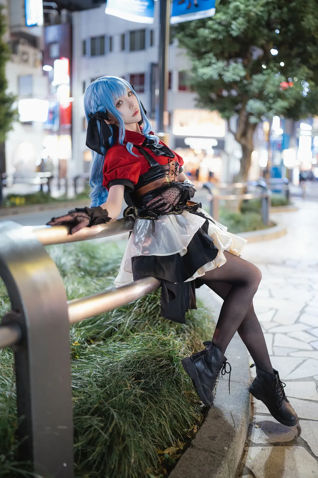 丰川祥子cos, 二次元cosplay, Ave Mujica, 夜景人像摄影, 街头风摄影 - 第16张