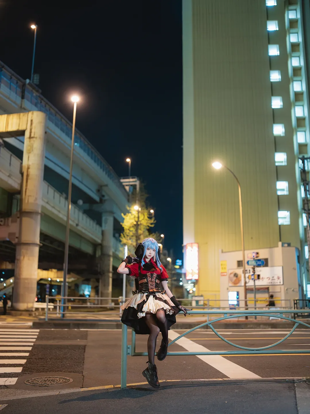丰川祥子cos, 二次元cosplay, Ave Mujica, 夜景人像摄影, 街头风摄影 - 第3张