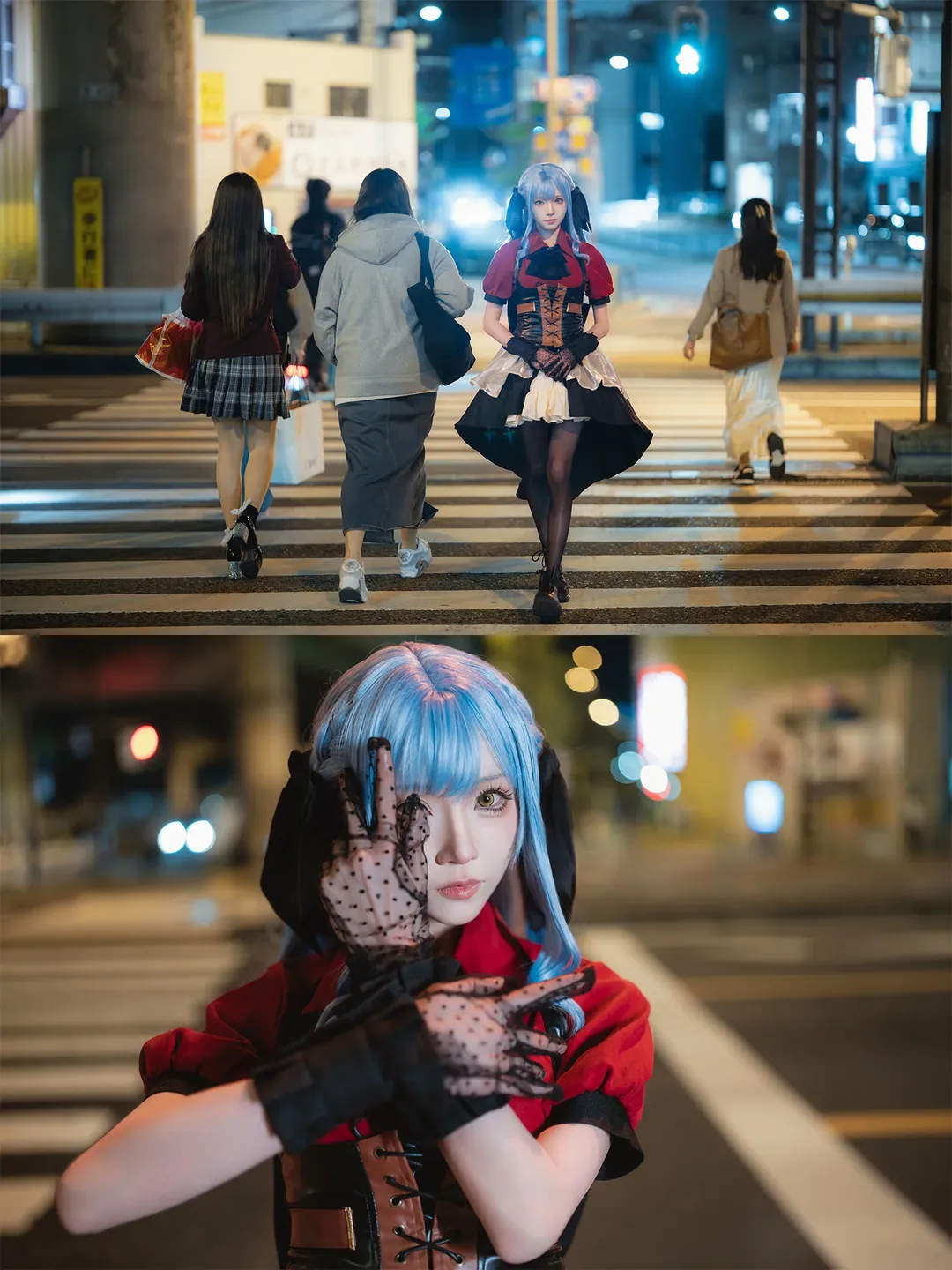 丰川祥子cos, 二次元cosplay, Ave Mujica, 夜景人像摄影, 街头风摄影 - 第4张