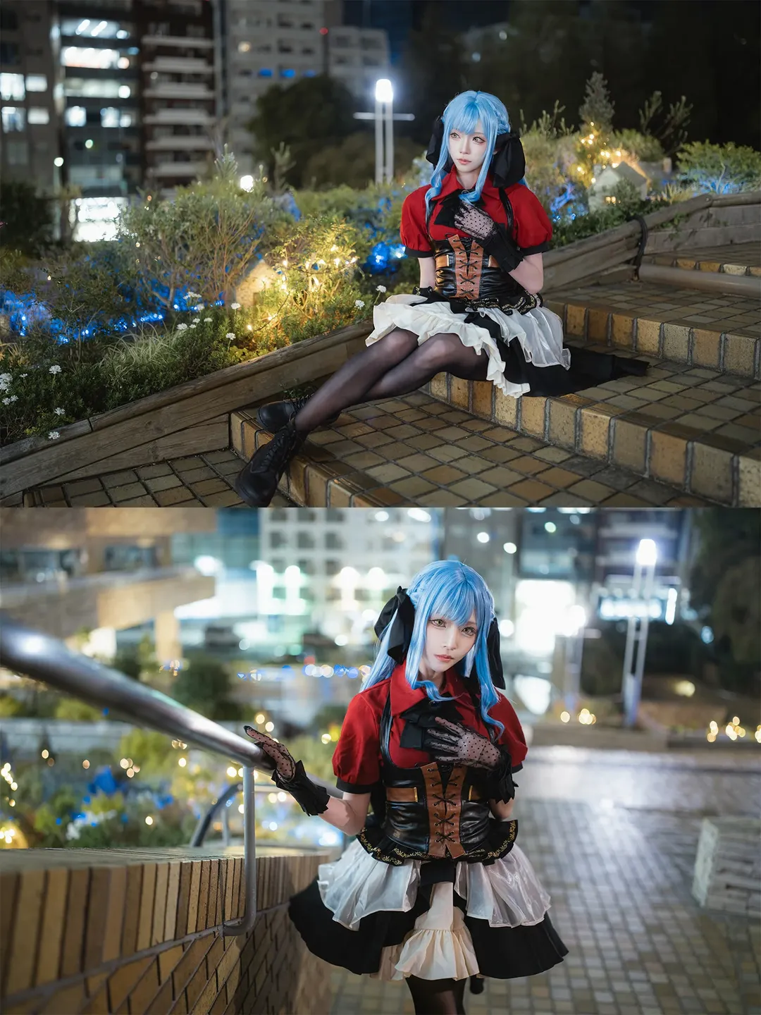 丰川祥子cos, 二次元cosplay, Ave Mujica, 夜景人像摄影, 街头风摄影 - 第9张