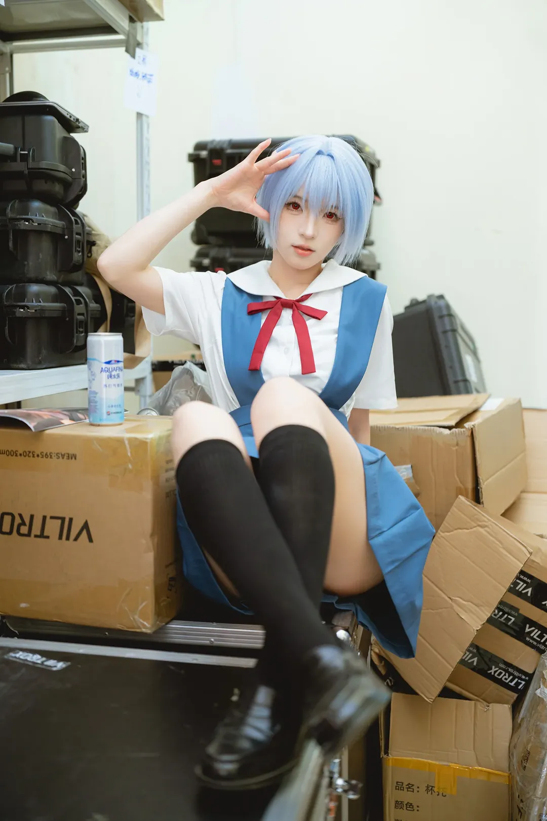 绫波丽cos, 新世纪福音战士, cosplay摄影, 仓库写真, 二次元校园风 - 第10张