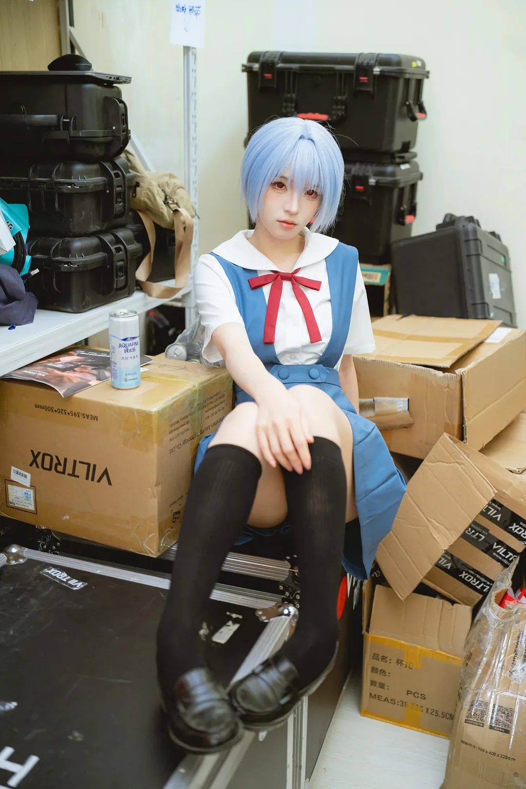 绫波丽cos, 新世纪福音战士, cosplay摄影, 仓库写真, 二次元校园风 - 第11张