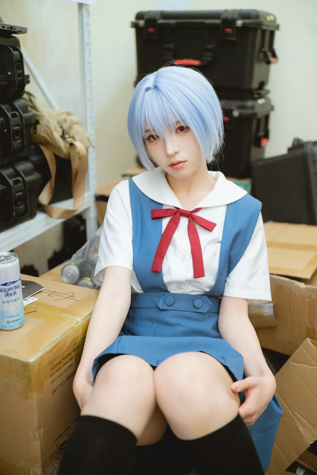 绫波丽cos, 新世纪福音战士, cosplay摄影, 仓库写真, 二次元校园风 - 第12张