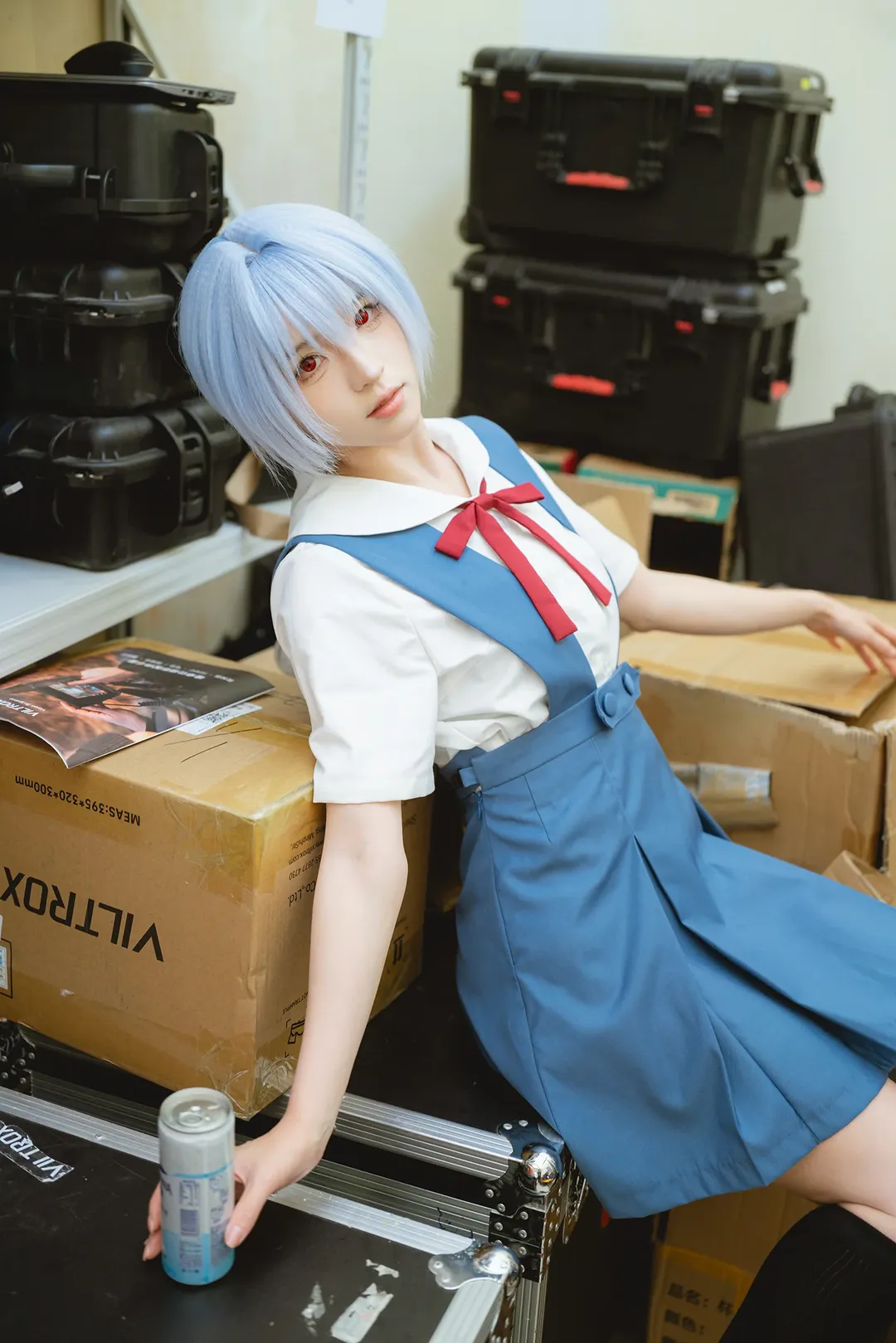 绫波丽cos, 新世纪福音战士, cosplay摄影, 仓库写真, 二次元校园风 - 第3张