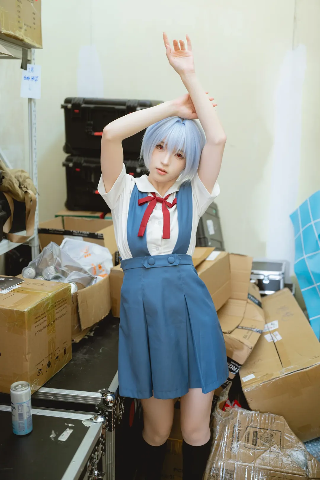 绫波丽cos, 新世纪福音战士, cosplay摄影, 仓库写真, 二次元校园风 - 第5张