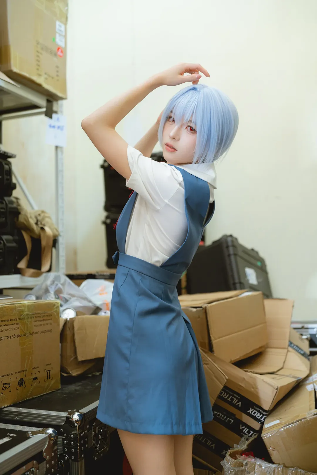 绫波丽cos, 新世纪福音战士, cosplay摄影, 仓库写真, 二次元校园风 - 第7张