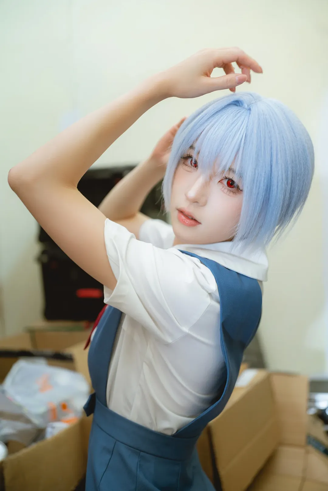 绫波丽cos, 新世纪福音战士, cosplay摄影, 仓库写真, 二次元校园风 - 第8张