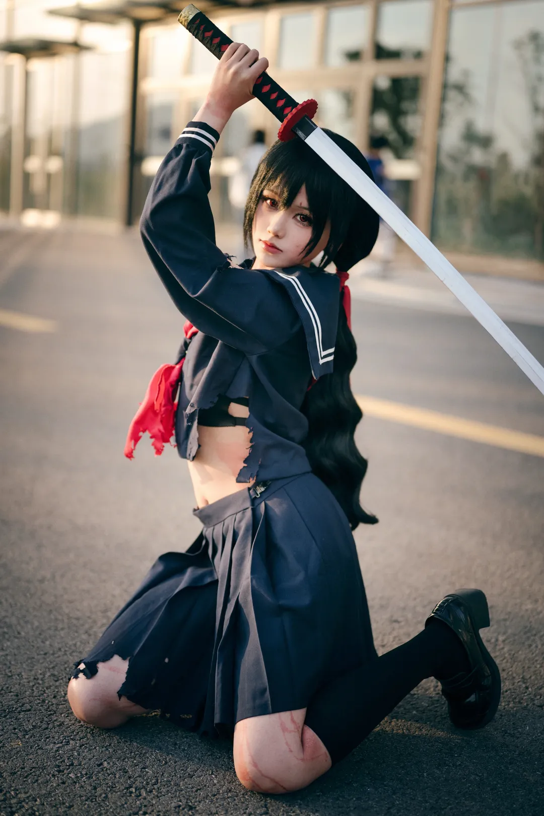 cosplay, 漫展返图, 战损妆, 斩服少女, 更衣小夜cos - 第5张