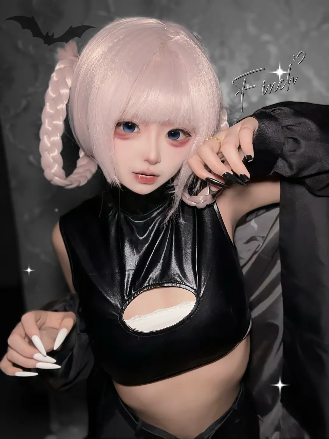 よふかしのうた, ダークゴシック風, 二次元コスプレ撮影, 七草ナズナコスプレ, ドールメイク - 1枚目