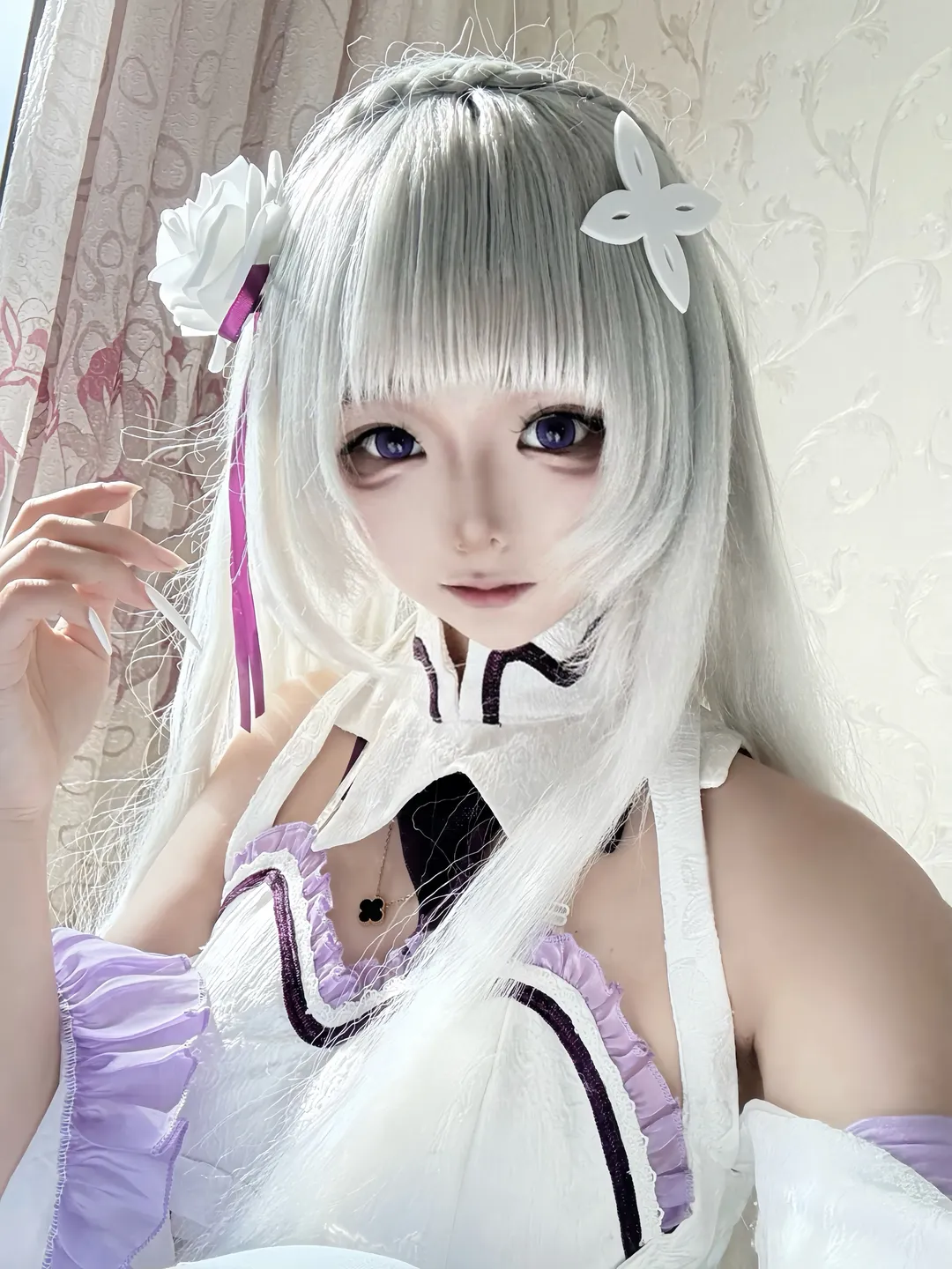 从零开始的异世界, 爱蜜莉雅cos, 二次元妆造, cosplay日常, 银发紫瞳 - 第1张