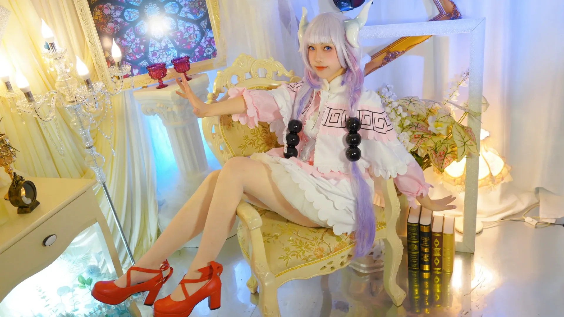 cosplay摄影, 梦幻少女风, 康娜cos, 小林家的龙女仆S, 白丝高跟鞋