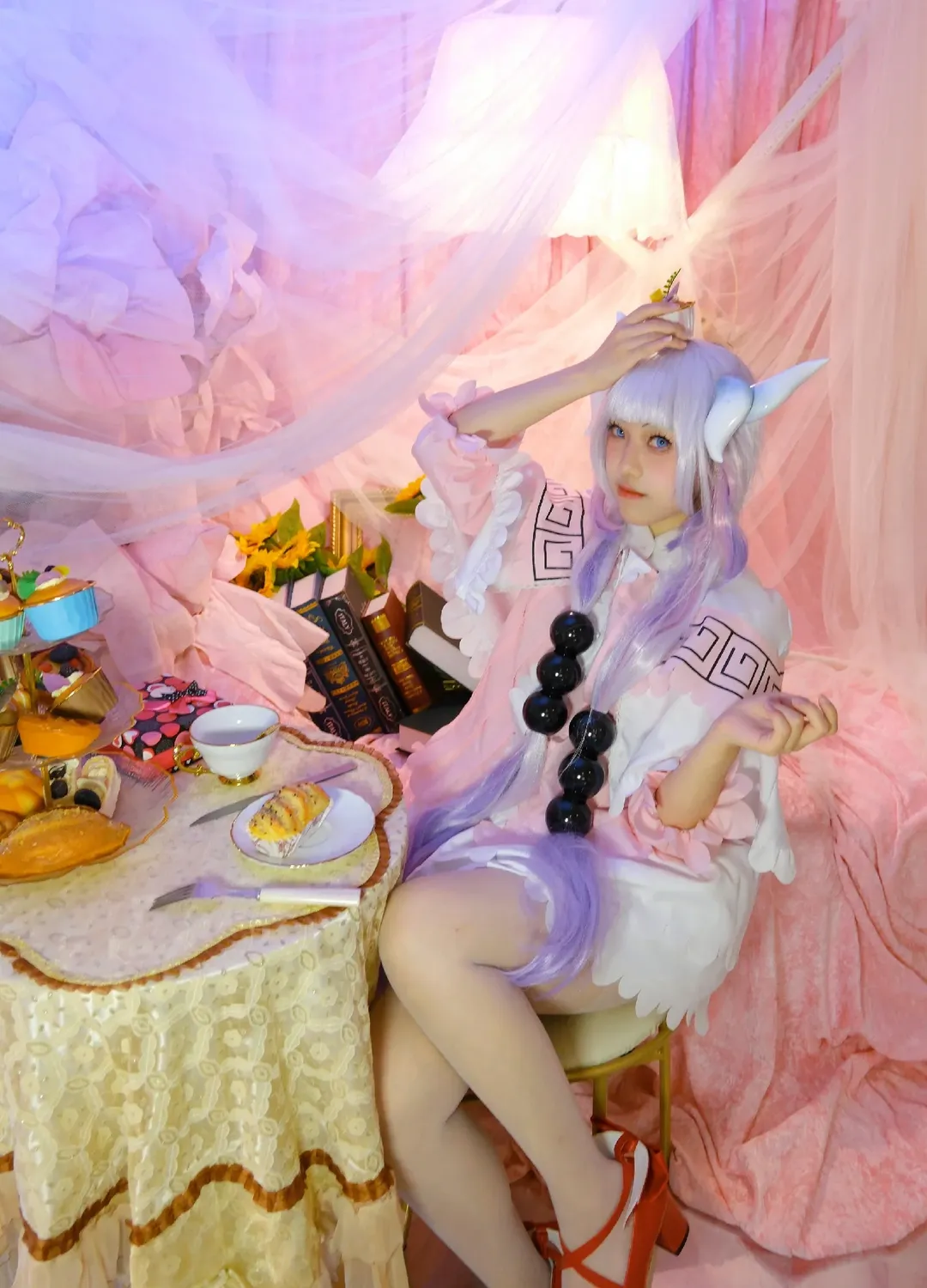 cosplay摄影, 梦幻少女风, 康娜cos, 小林家的龙女仆S, 白丝高跟鞋 - 第3张