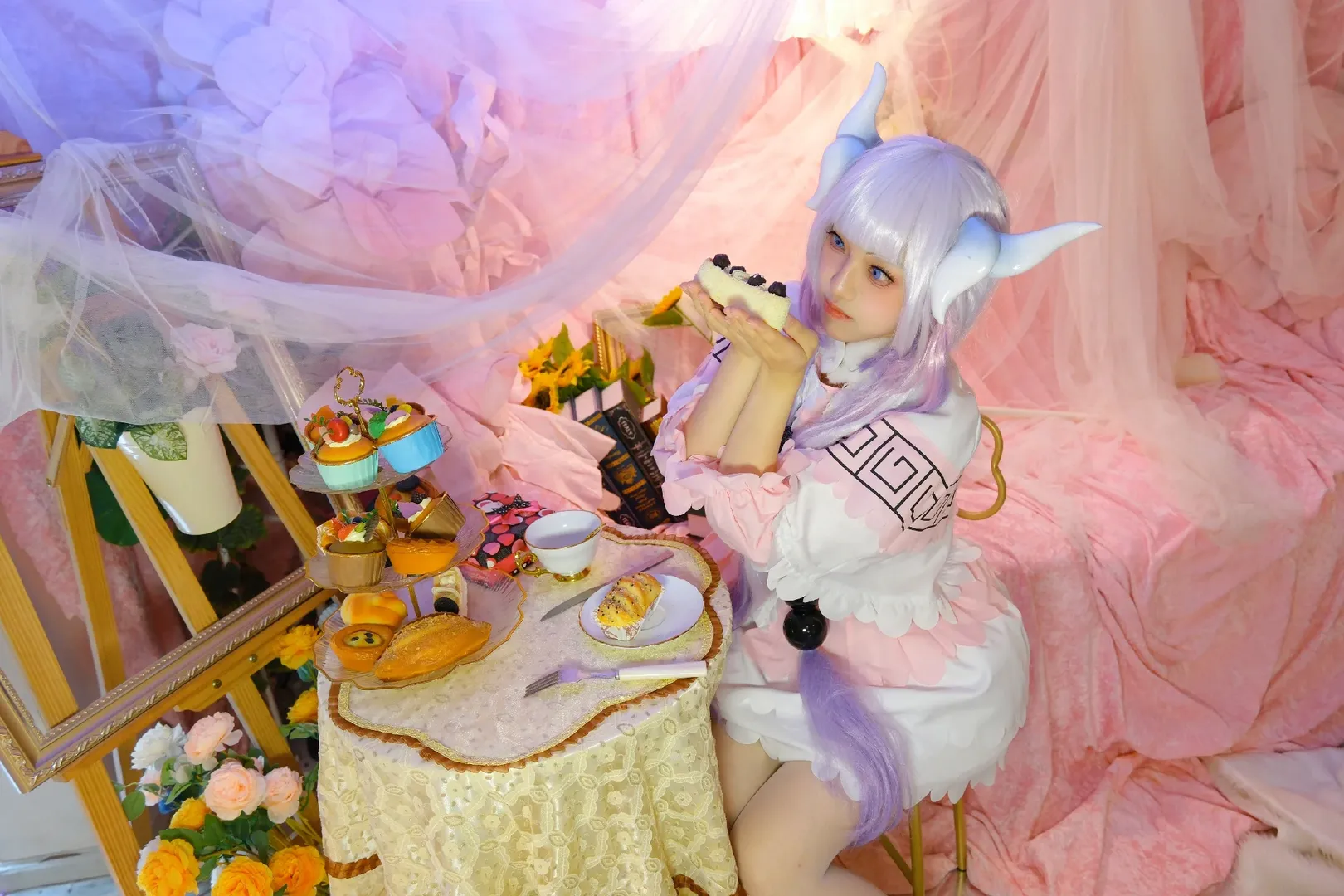 cosplay摄影, 梦幻少女风, 康娜cos, 小林家的龙女仆S, 白丝高跟鞋 - 第4张