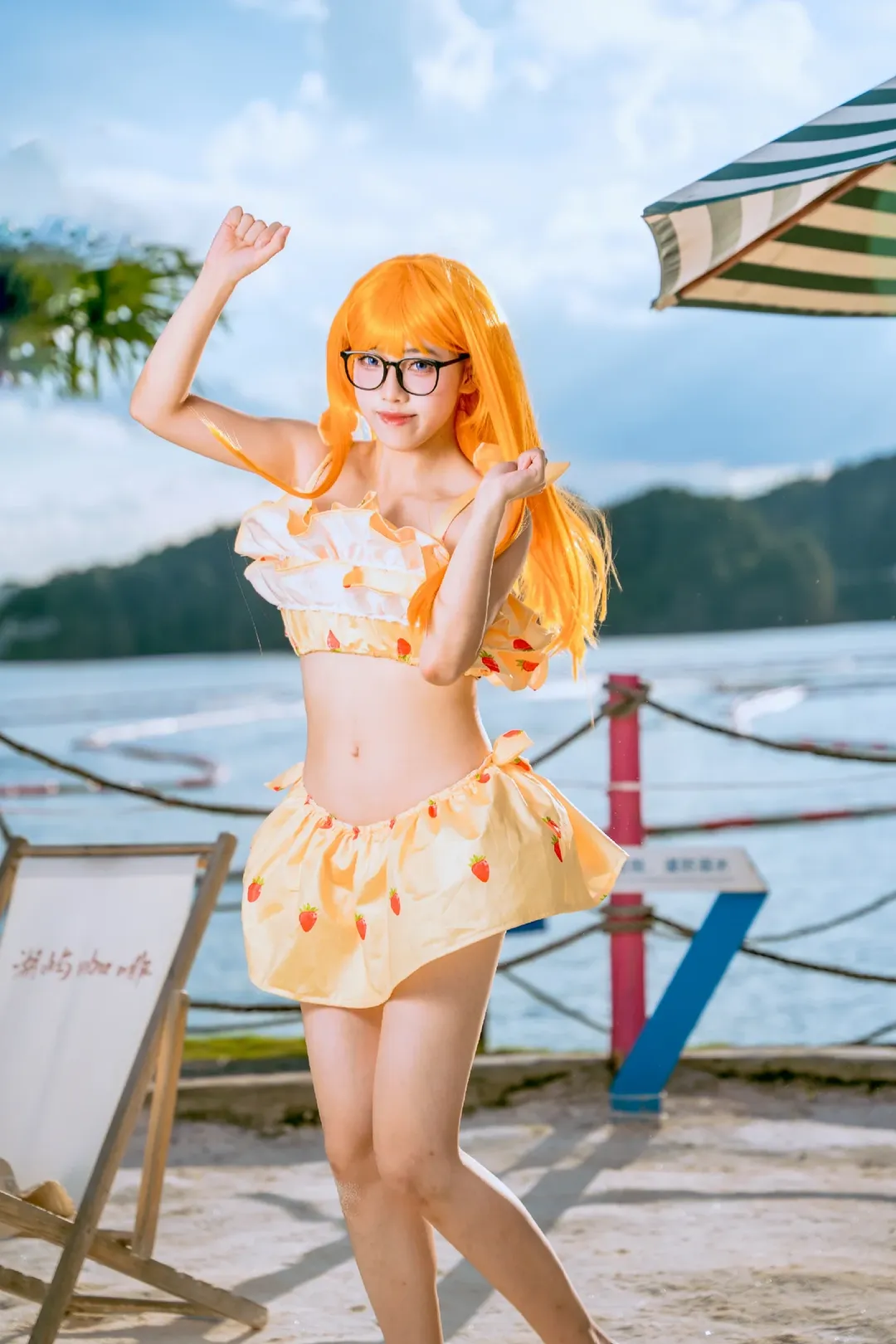 海边摄影, 夏日泳装, cosplay日常, 女神异闻录5, 佐仓双叶cos - 第1张