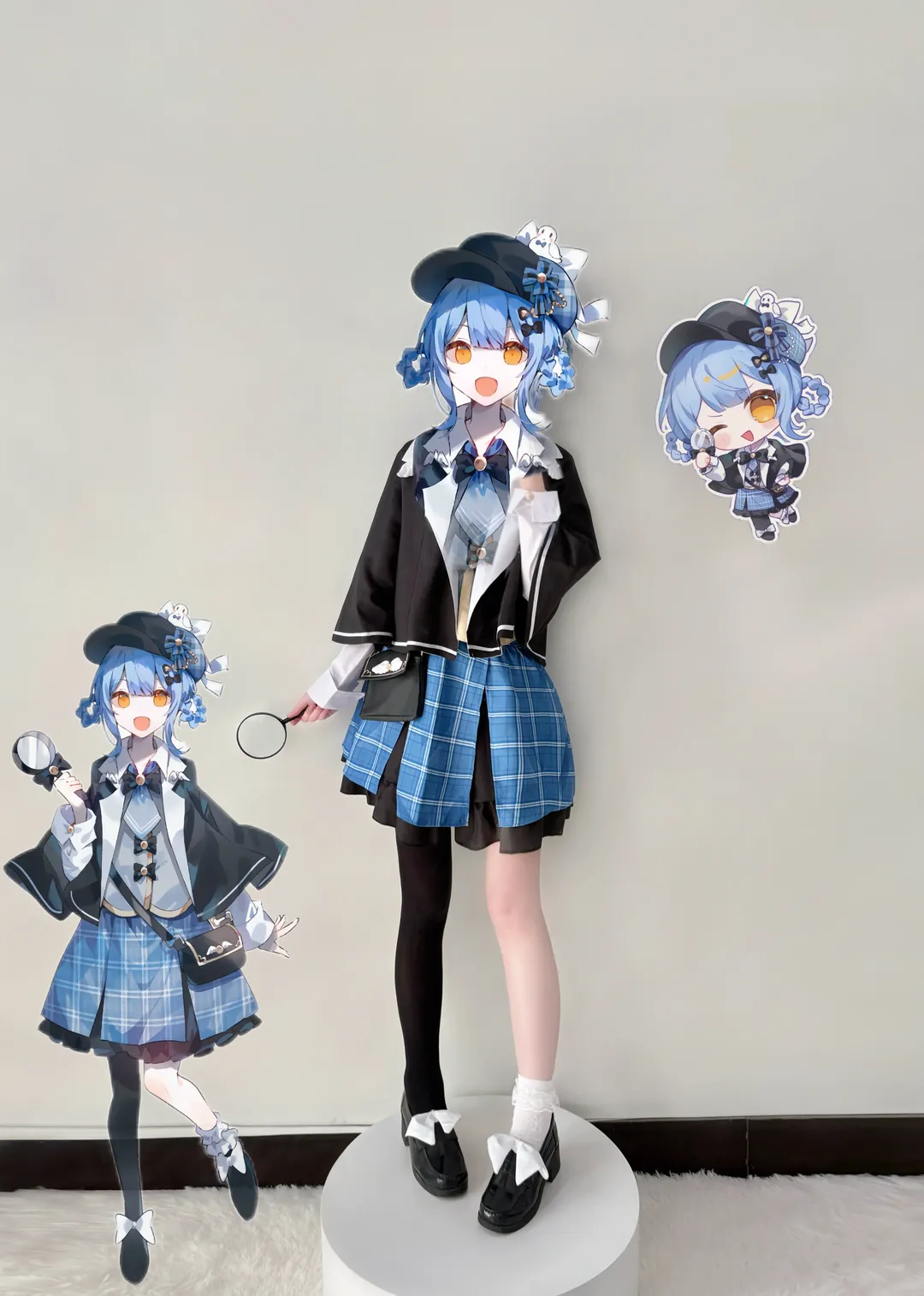 青髪キャラクター, 橘シェリーコスプレ, 魔法少女ノ魔女裁判, コスプレ衣装の着こなし, 探偵風コスプレ - 1枚目