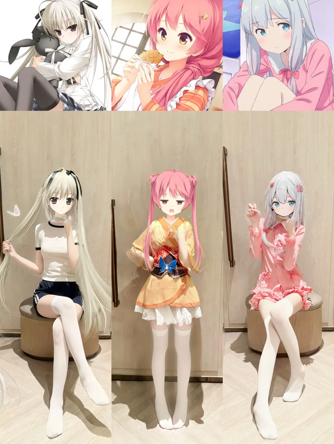 コスプレ日常, 白ニーソコーデ, 二次元試着, ギャルゲーコスプレ, 妹系コーデ - 3枚目