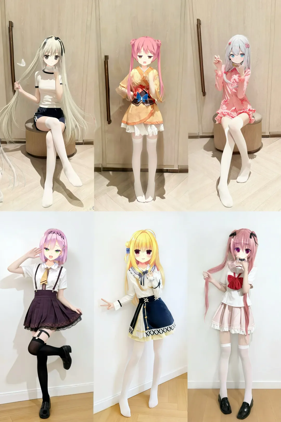 コスプレ日常, 白ニーソコーデ, 二次元試着, ギャルゲーコスプレ, 妹系コーデ - 4枚目