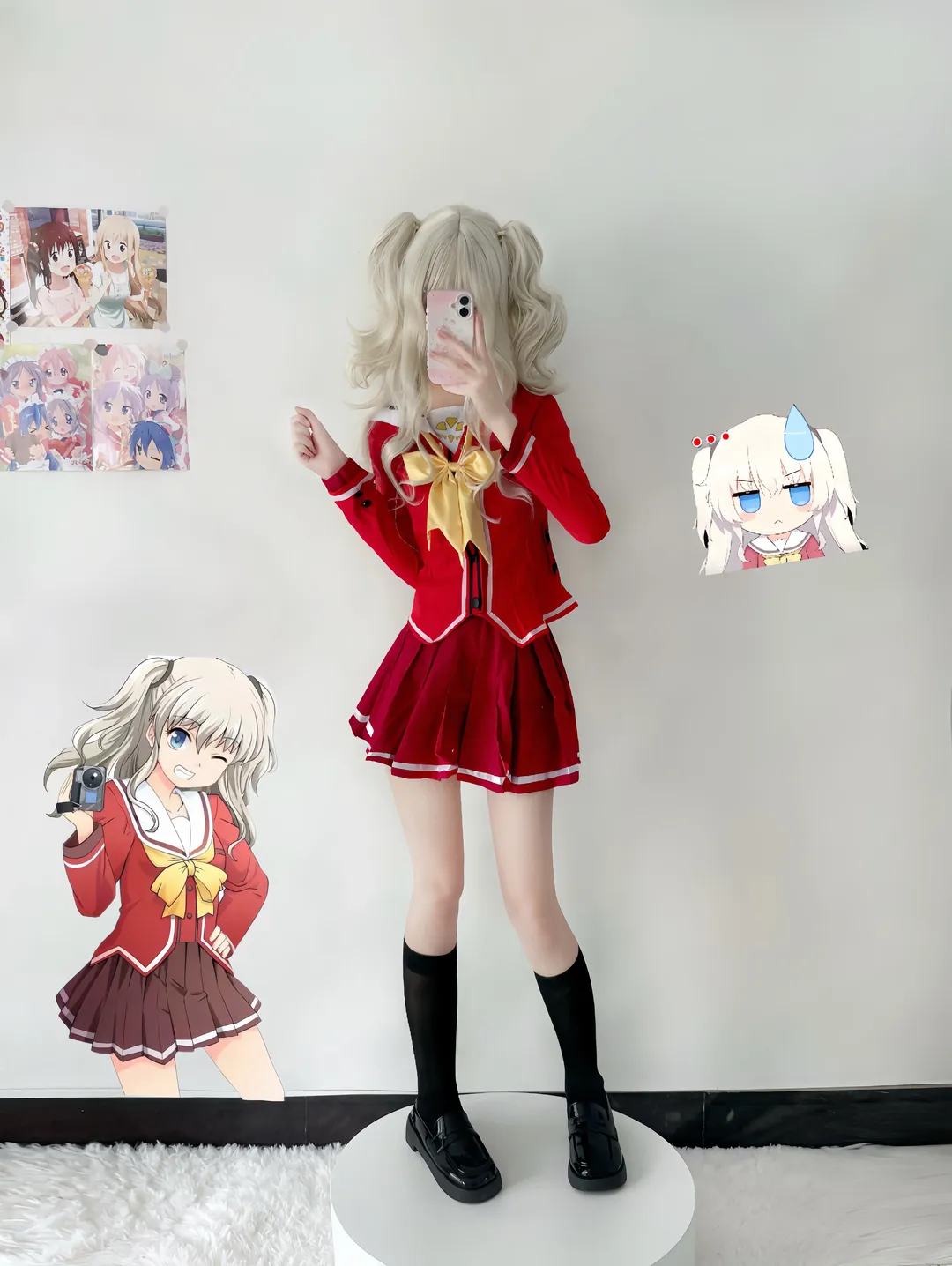 cosplay穿搭, 二次元试衣, 友利奈绪cos, Charlotte, 红白制服 - 第2张