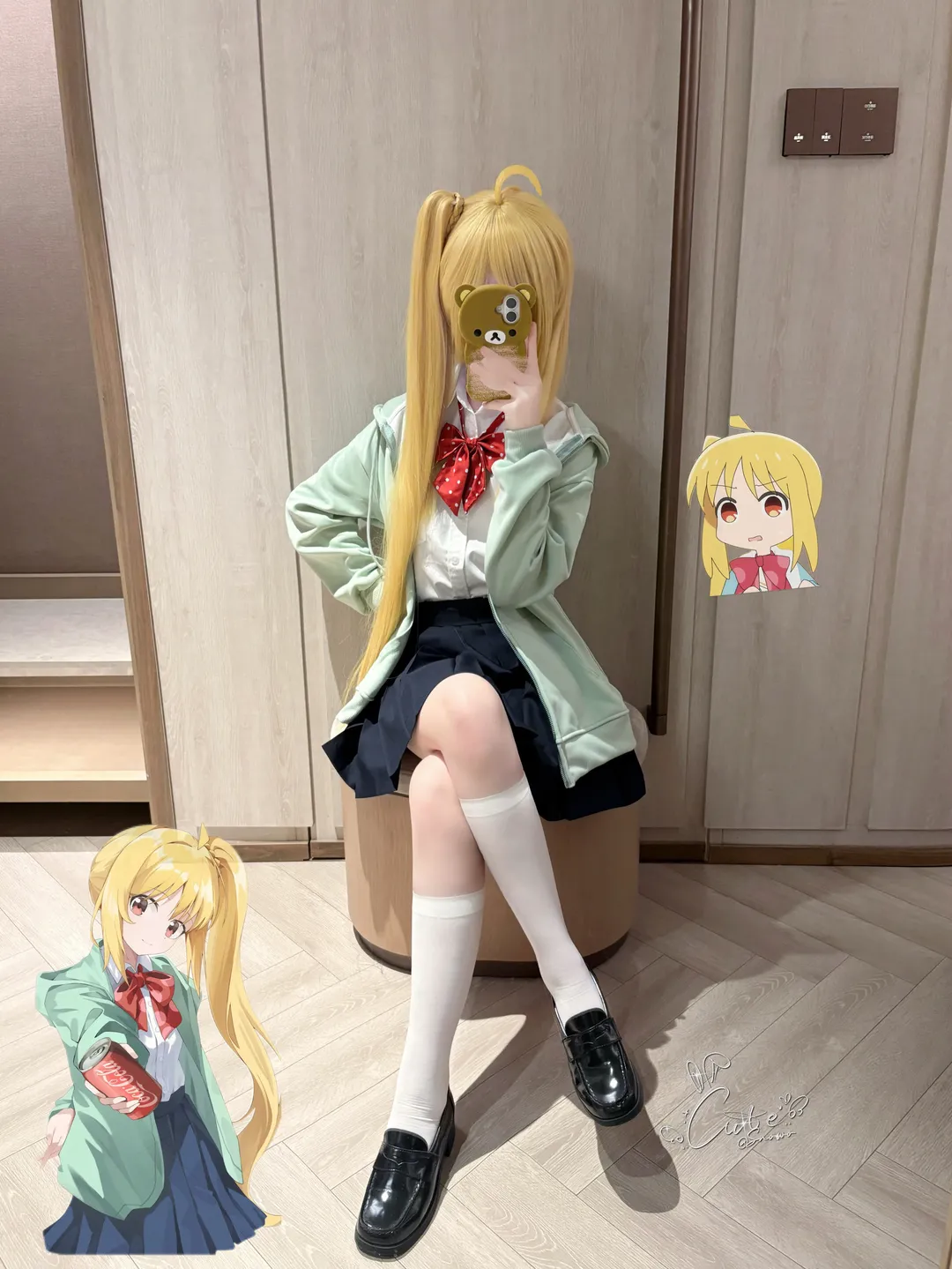 金髮雙馬尾, 二次元日常, 孤獨搖滾, 伊知地虹夏cos, jk制服穿搭
