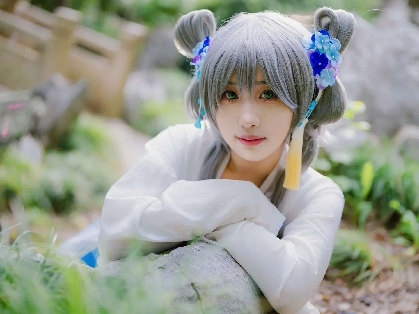 古风cosplay, 洛天依cos, cosplay摄影, Vocaloid, 桂林公园 - 第6张