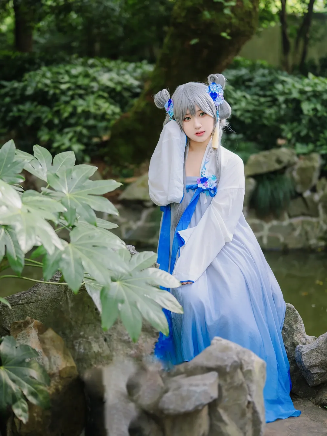古风cosplay, 洛天依cos, cosplay摄影, Vocaloid, 桂林公园 - 第7张