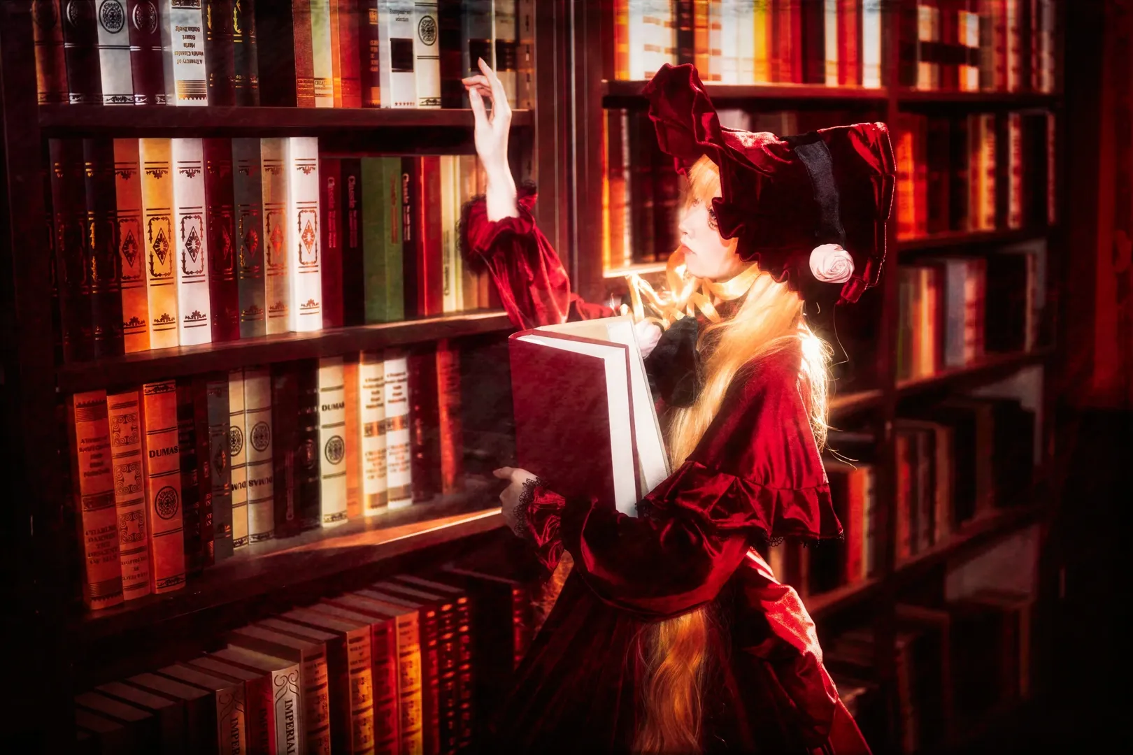 二次元摄影, 蔷薇少女, 复古写真, 真红cos, 棚拍分享 - 第2张