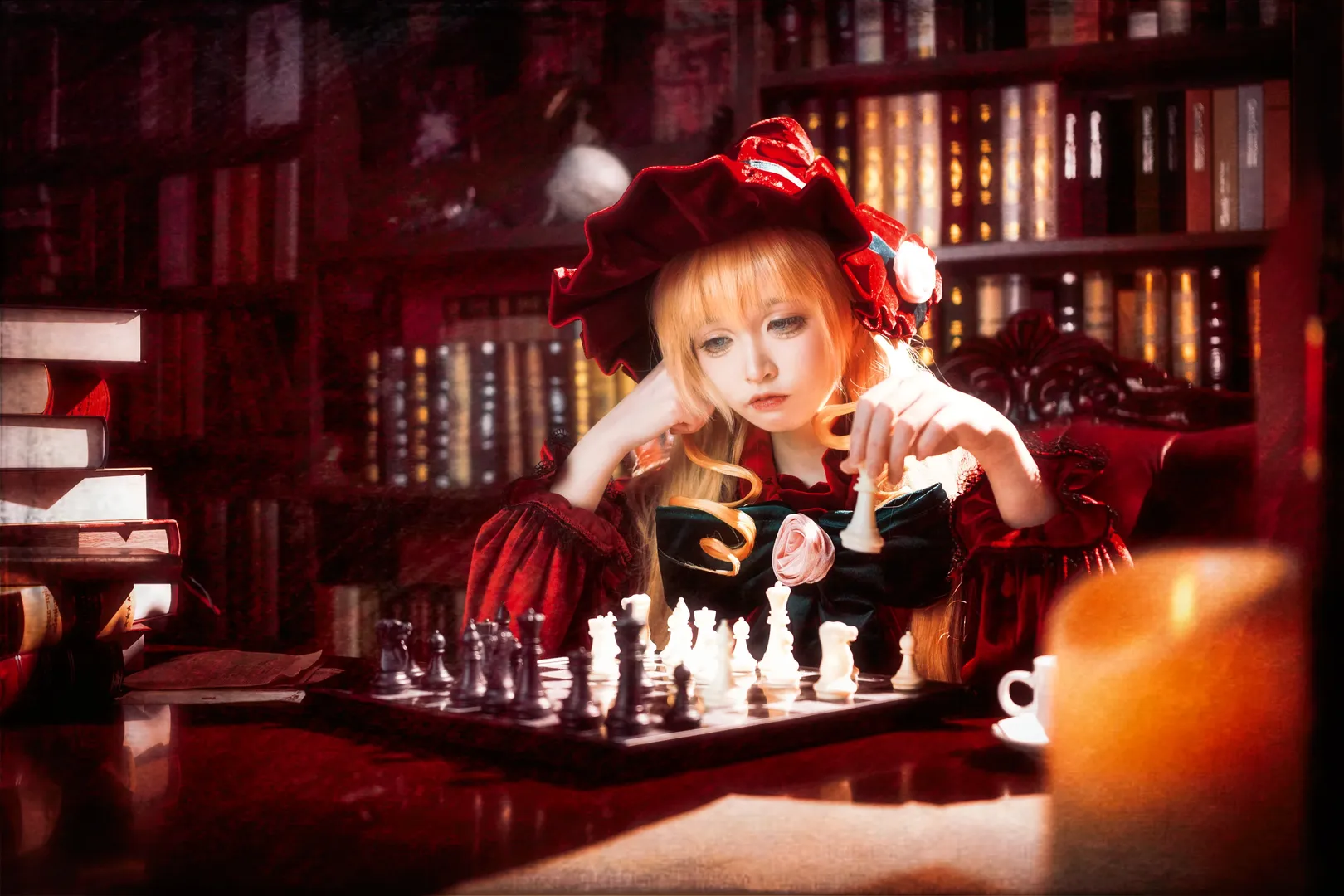 二次元摄影, 蔷薇少女, 复古写真, 真红cos, 棚拍分享 - 第7张