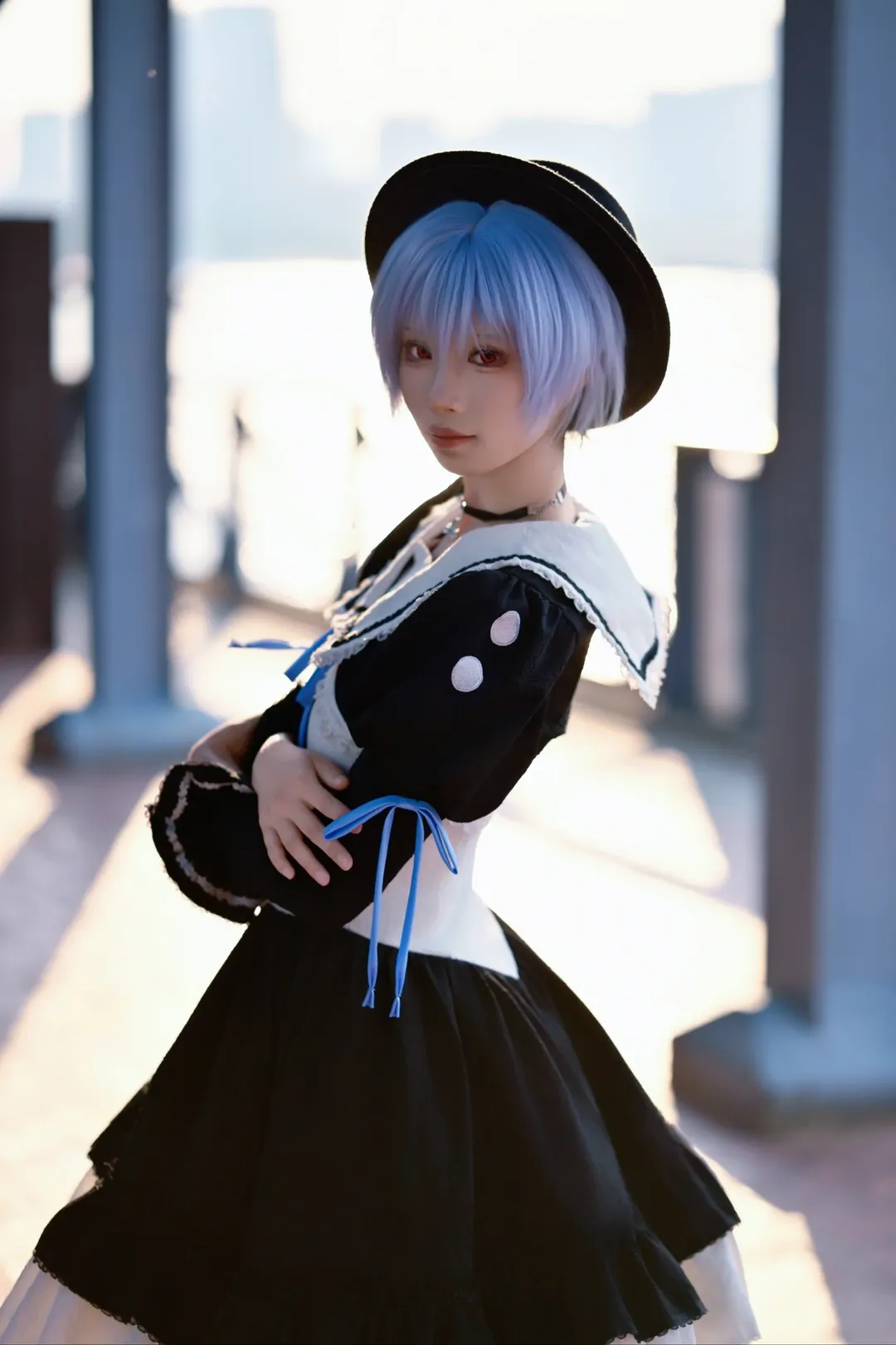 二次元撮影, ゴシック風, 綾波レイコスプレ, 新世紀エヴァンゲリオン, ロリータ