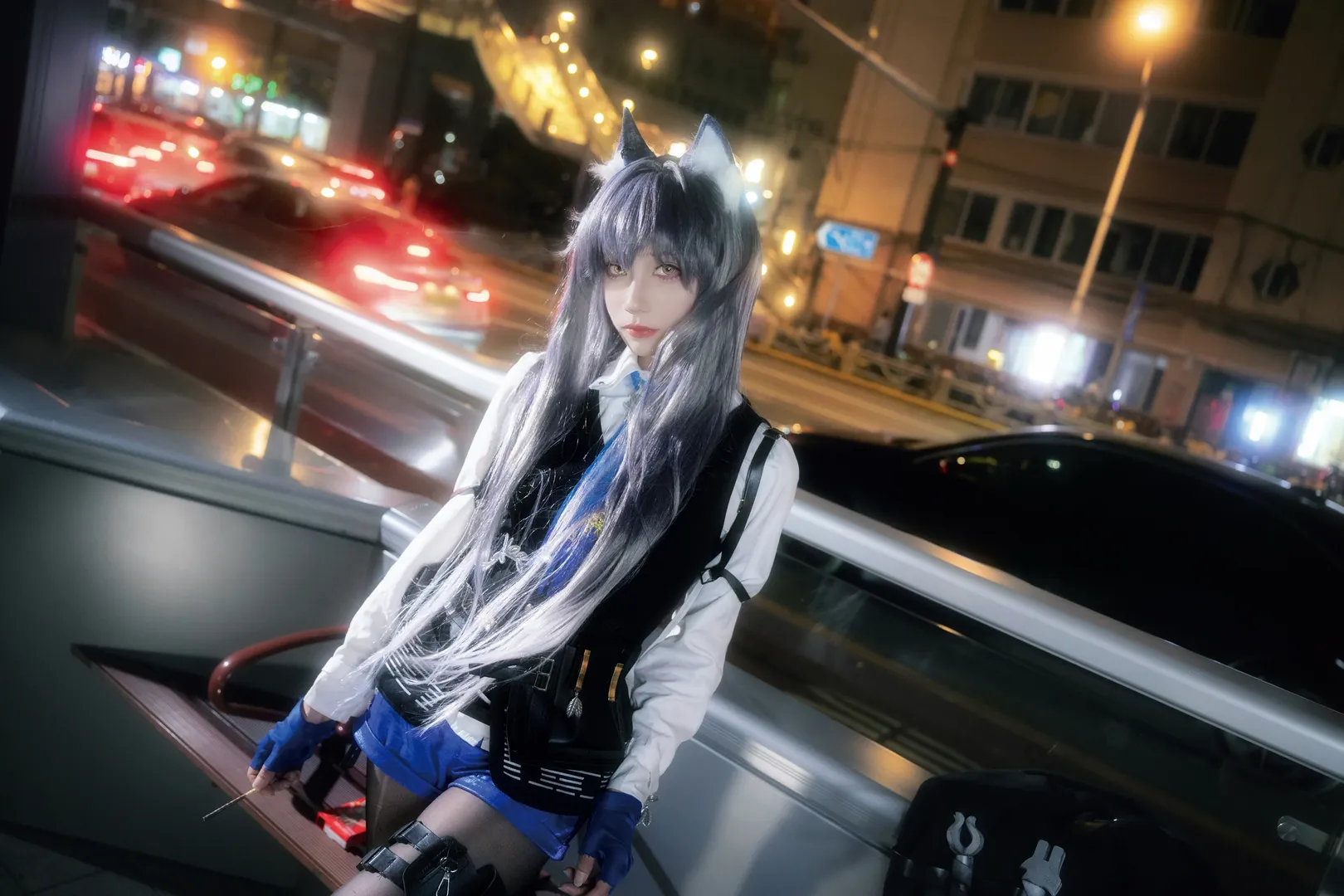 二次元摄影, 明日方舟, 上海约拍, 夜景人像, 缄默德克萨斯cos